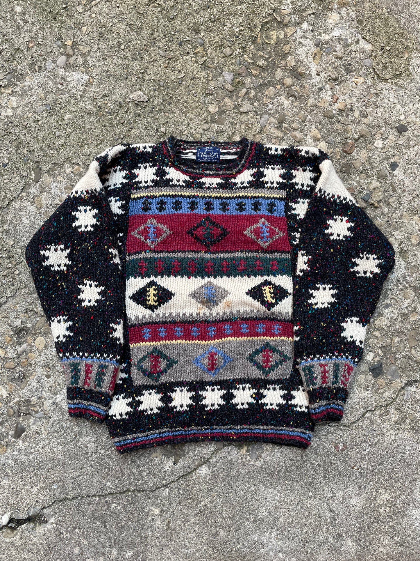 1980's/1990's Woolrich Patterned Wool Knit Sweater - M