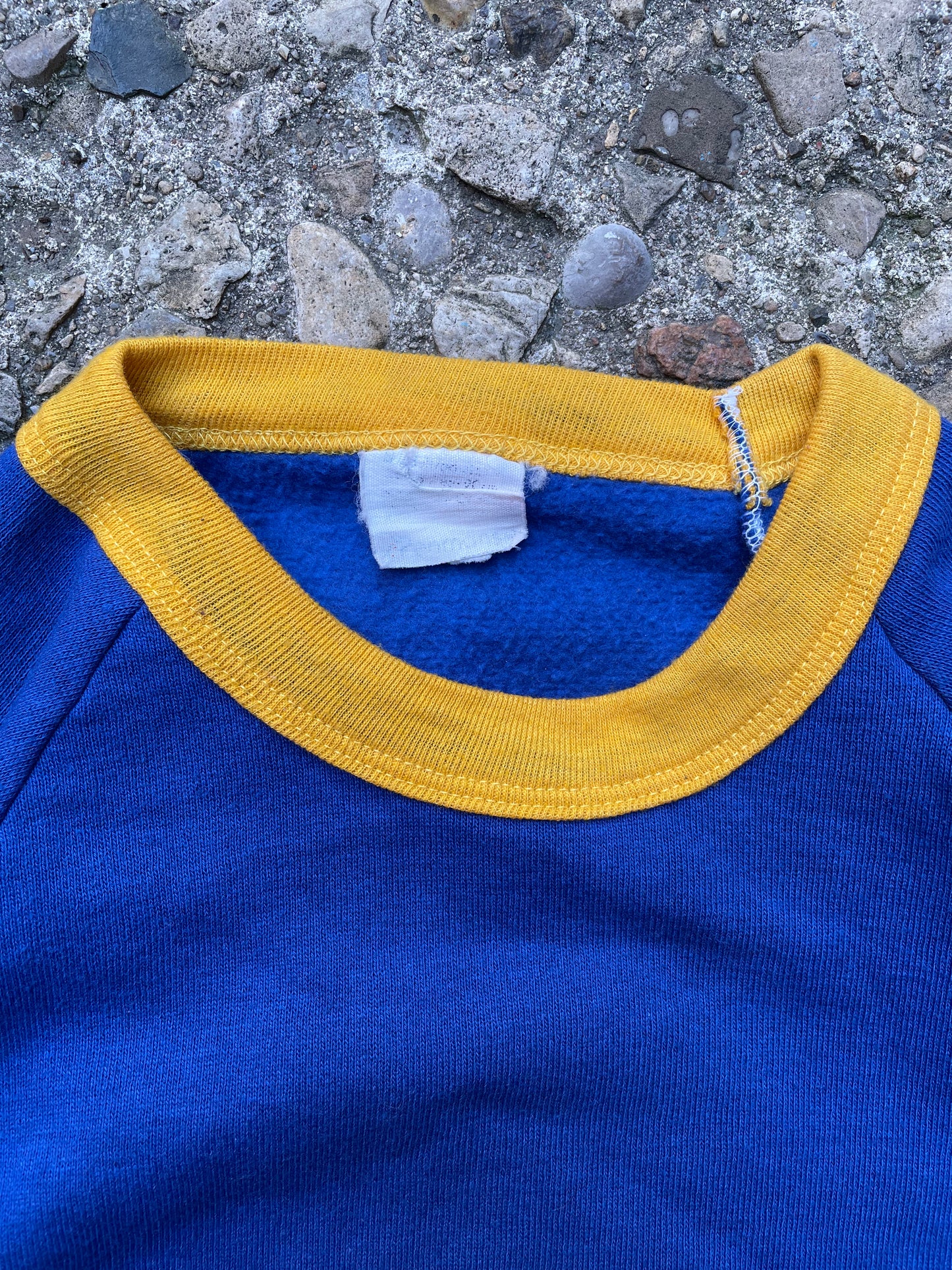 1970's Blue & Yellow Crewneck Sweatshirt - S