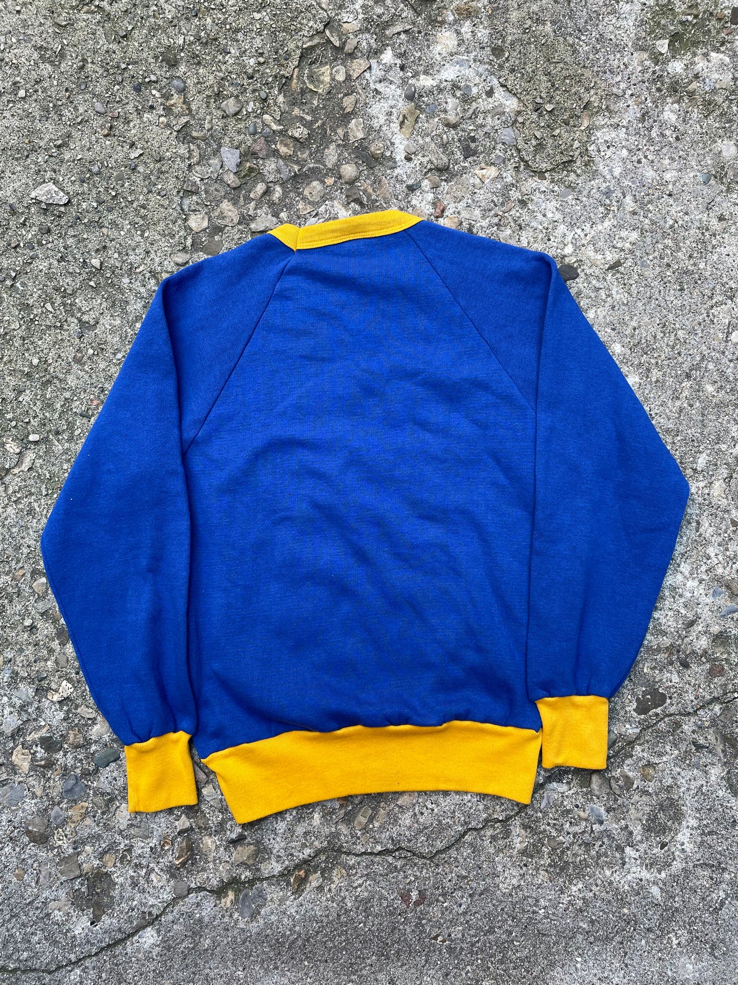 1970's Blue & Yellow Crewneck Sweatshirt - S