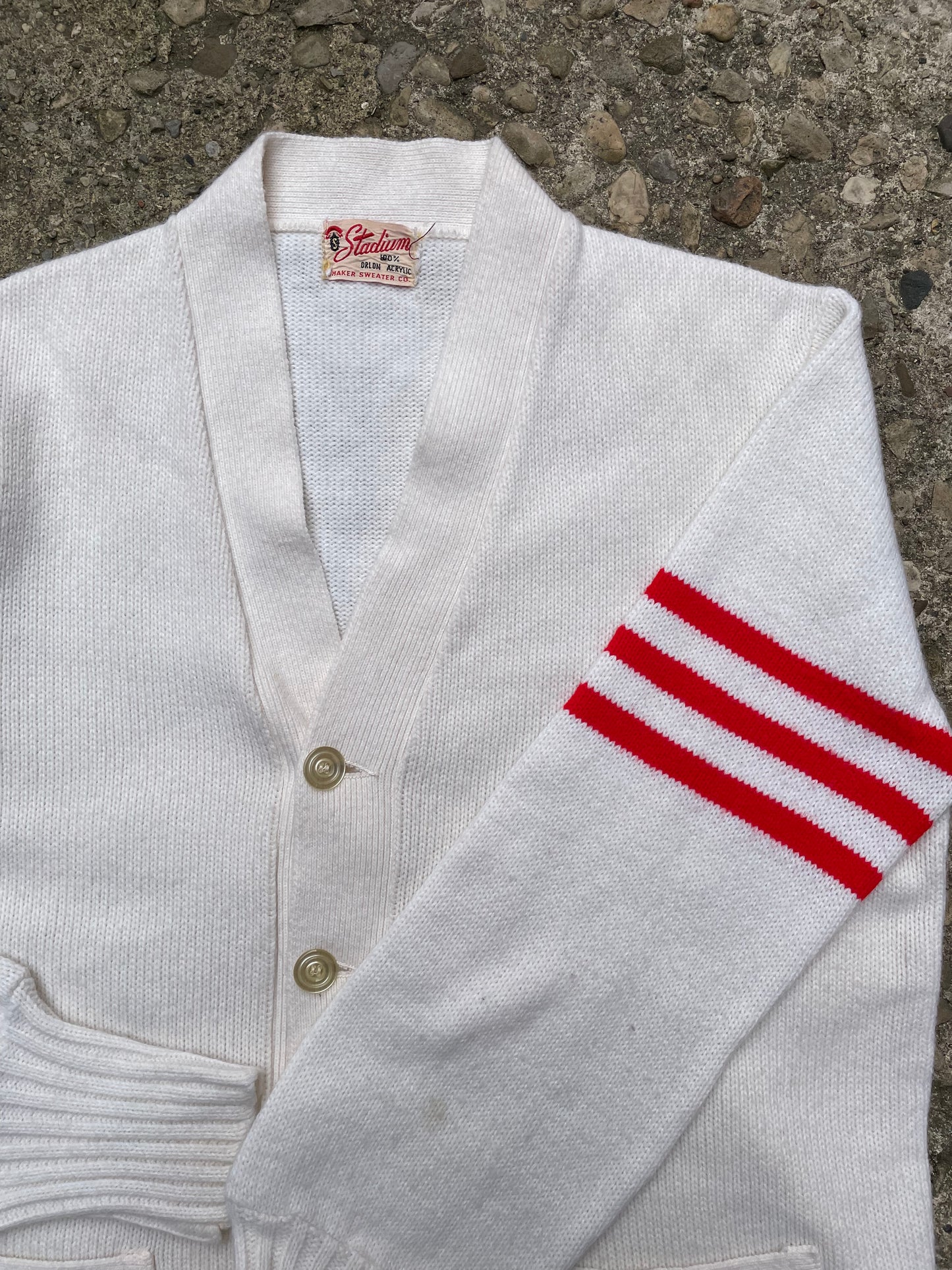 1950's/1960's Stadium Varsity Knit Cardigan Sweater - XL