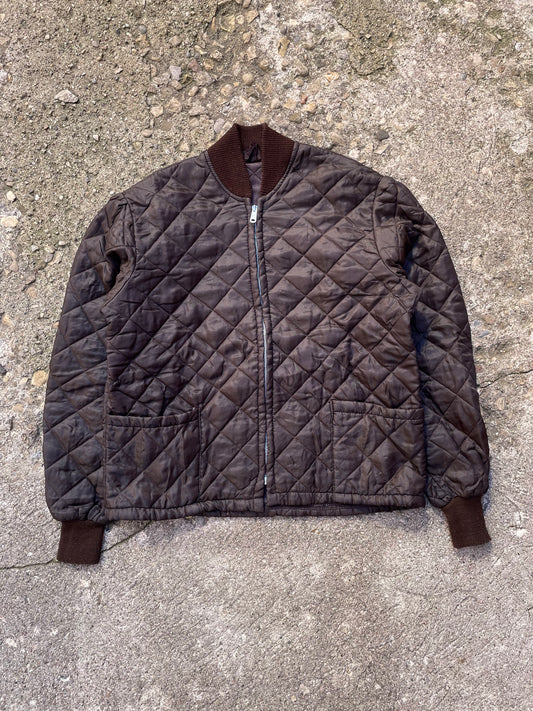 1970's Brown Quilted Liner Jacket - L