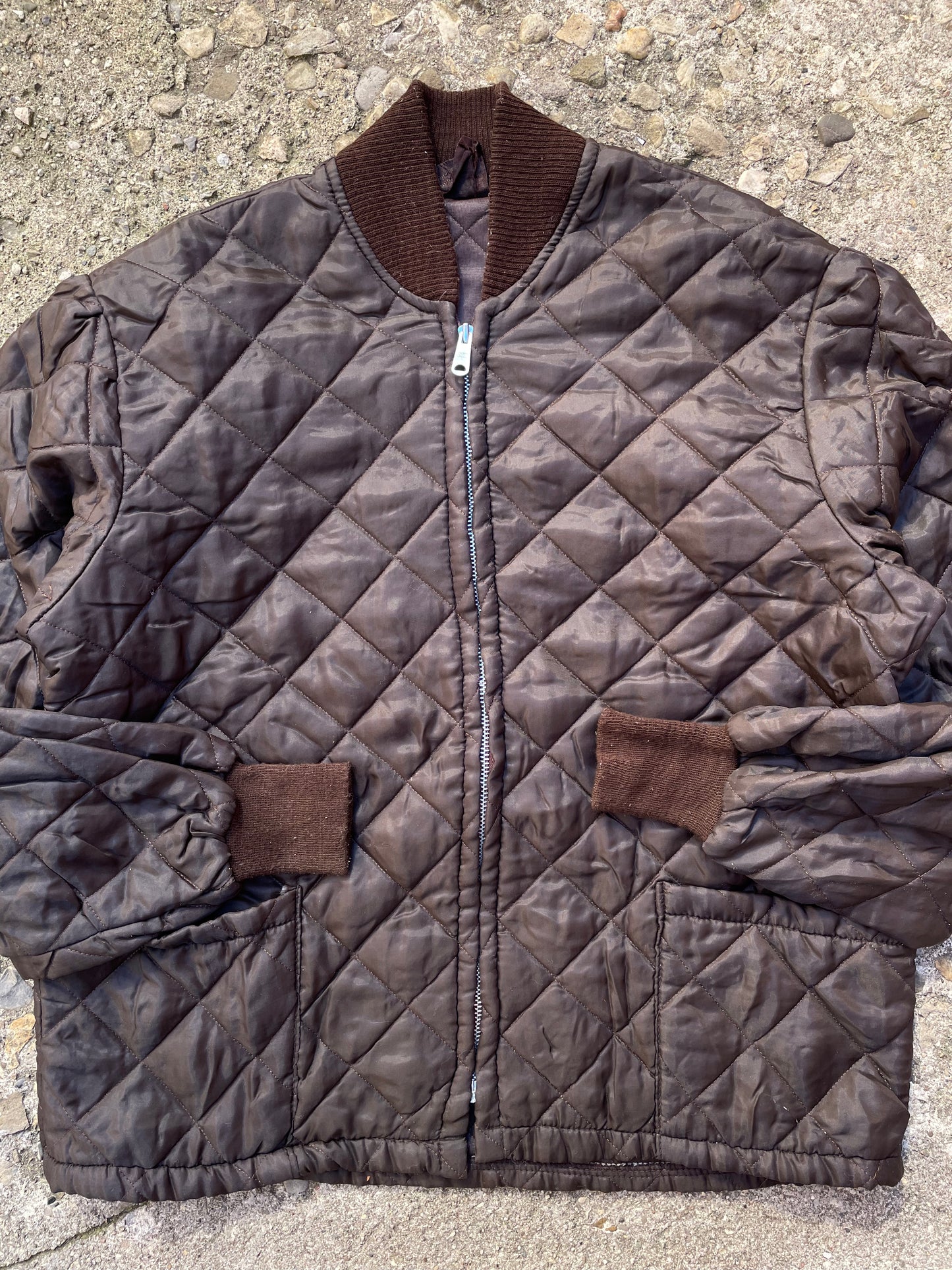 1970's Brown Quilted Liner Jacket - L