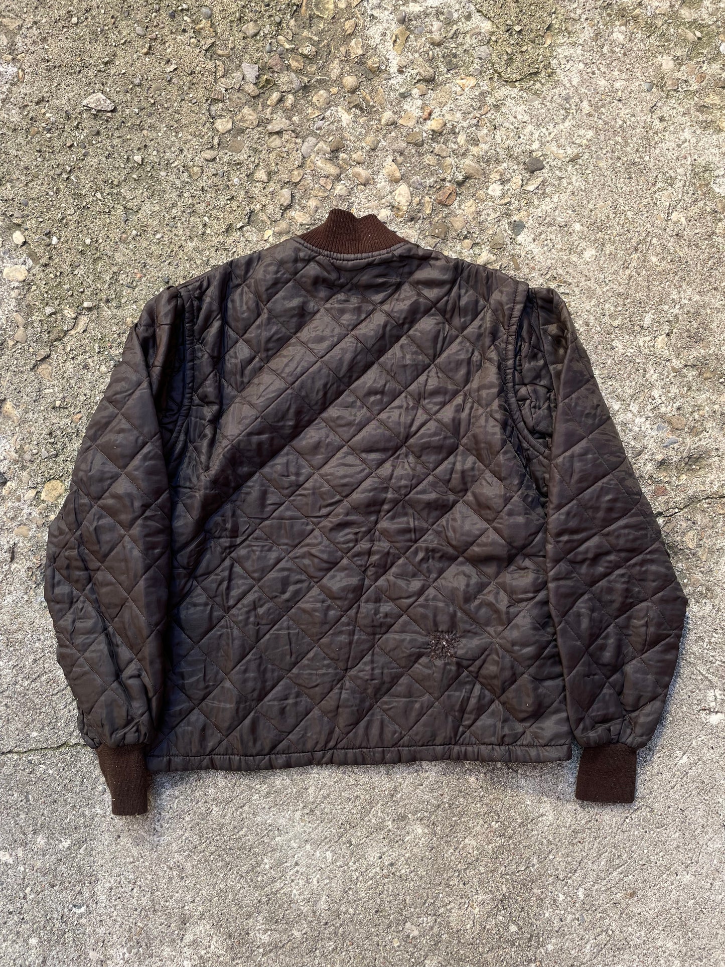 1970's Brown Quilted Liner Jacket - L