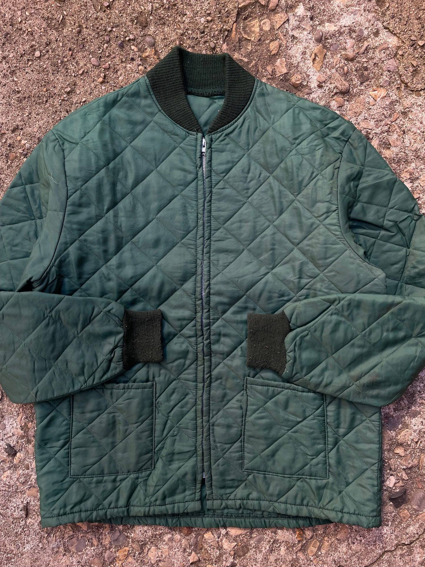 1960's Green Quilted Liner Jacket - L