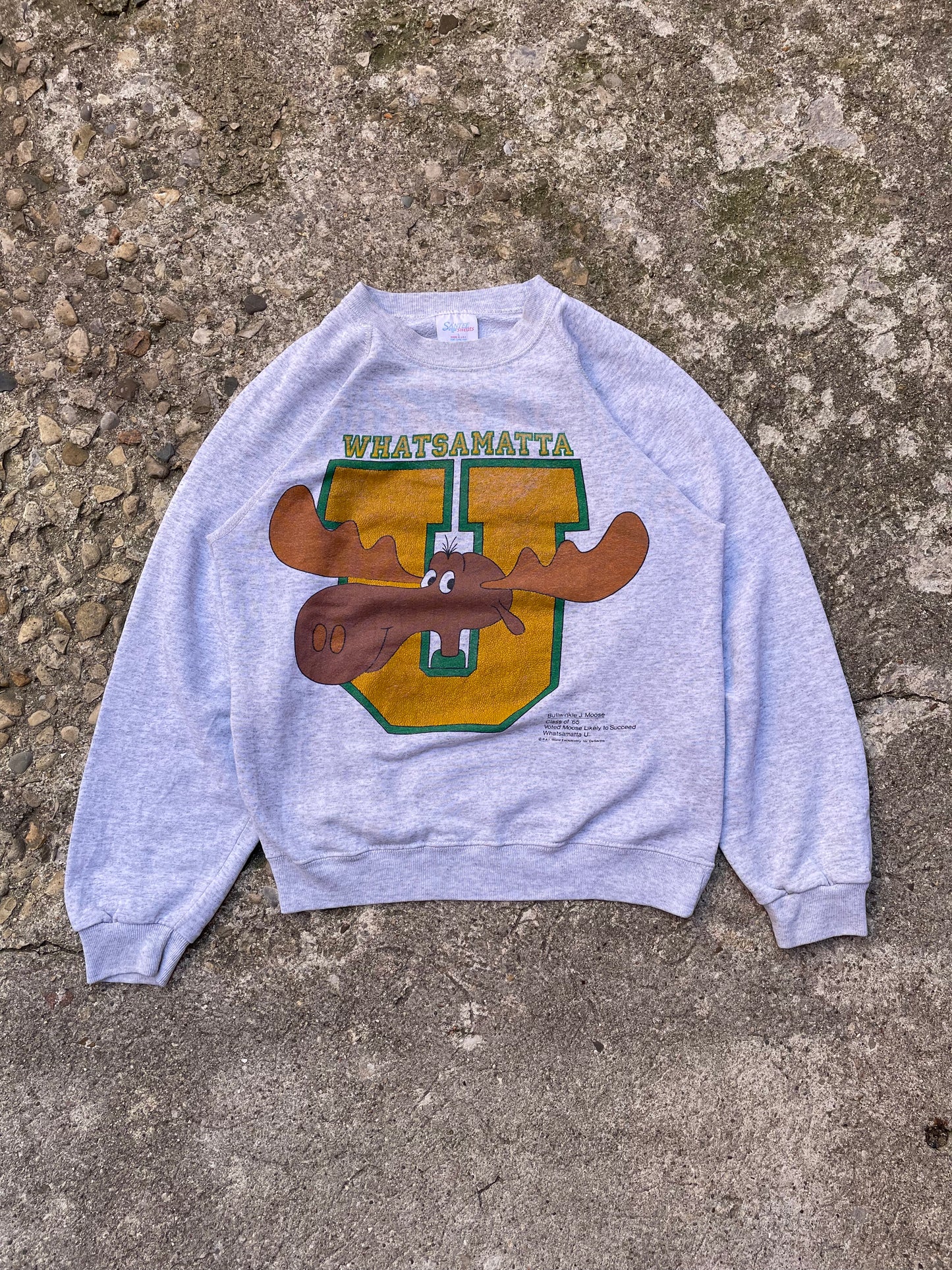 1980's/1990's Rocky & Bullwinkle Crewneck Sweatshirt - M/L