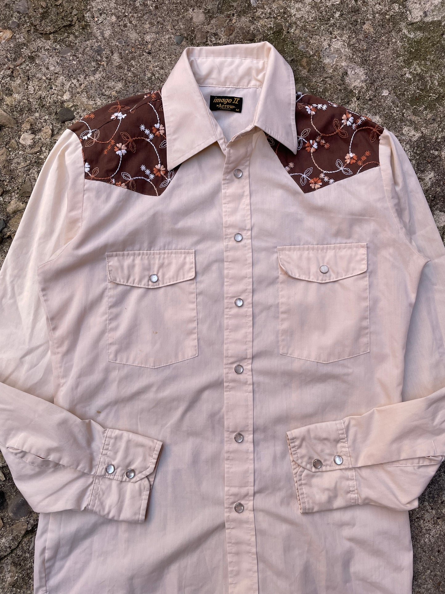 1970's Arrow Chainstitched Western Button Up Shirt - M