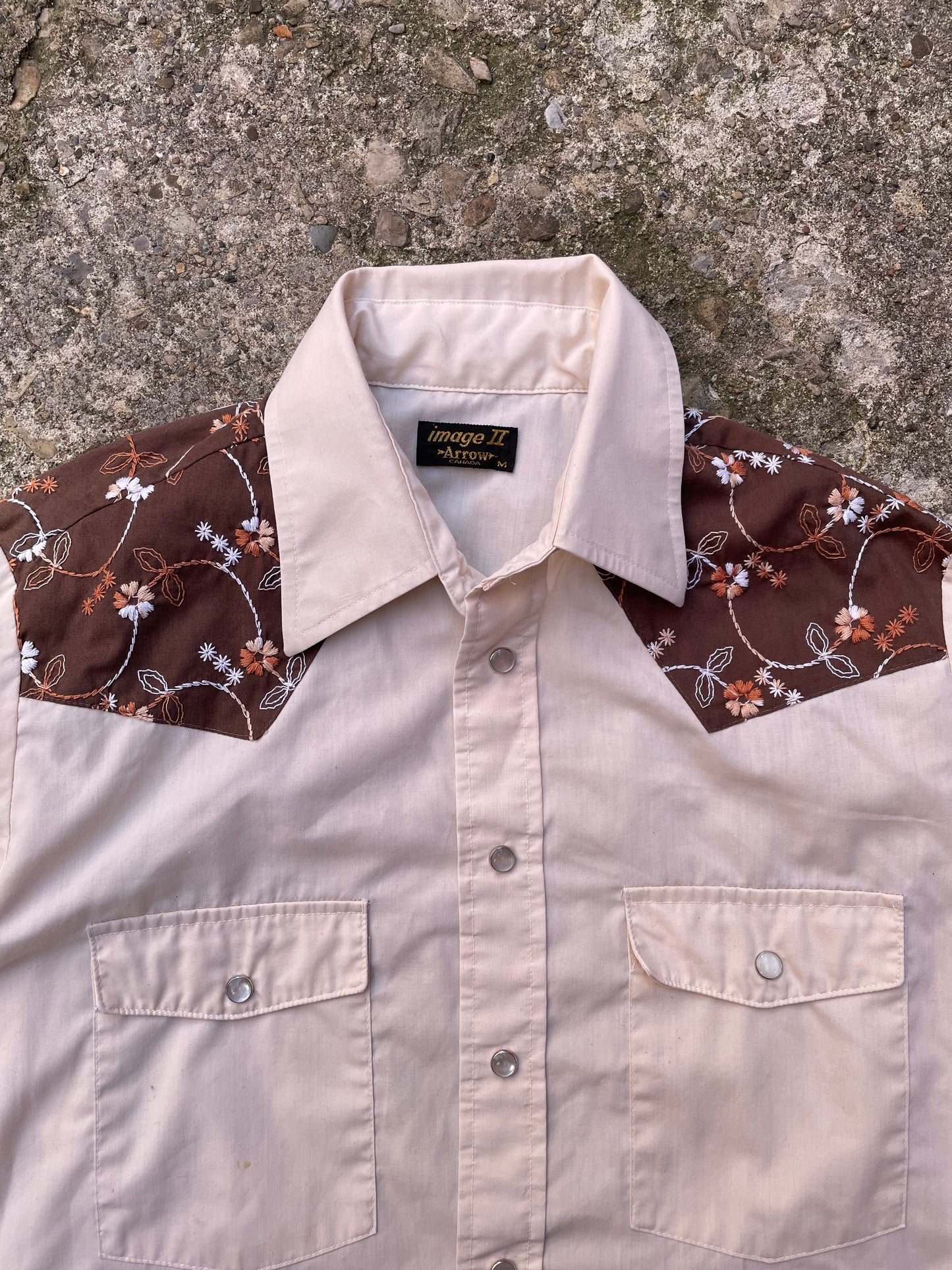 1970's Arrow Chainstitched Western Button Up Shirt - M