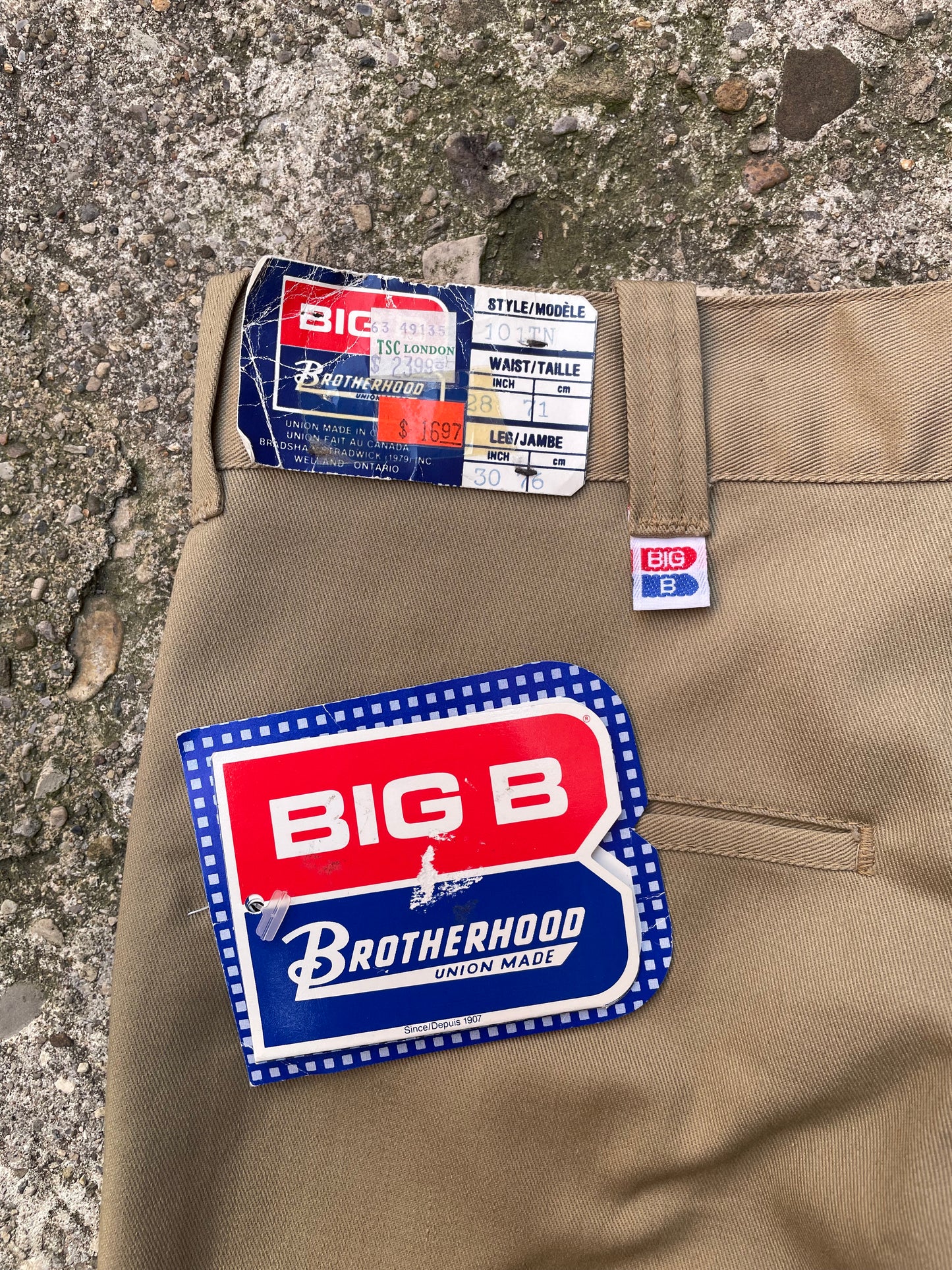 1980's Big B Brotherhood Khaki Work Pants - 29