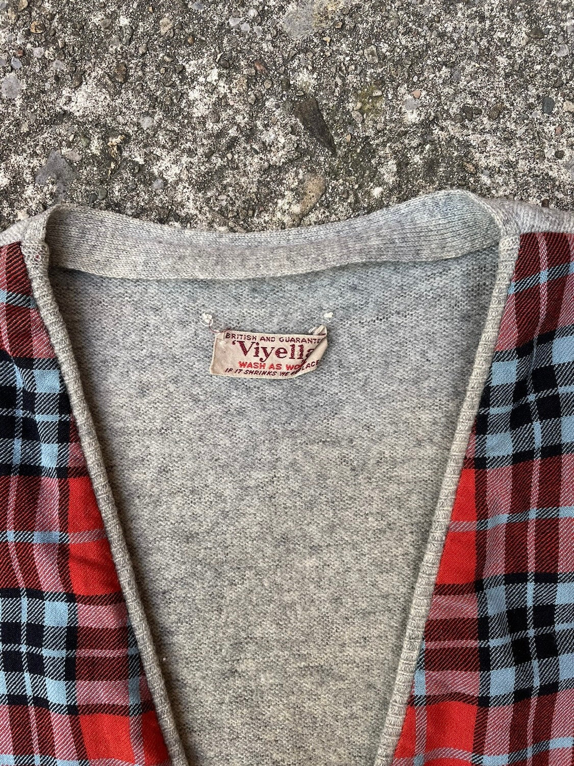 1940's/1950's Viyella Wool/Plaid Sweater Vest - L
