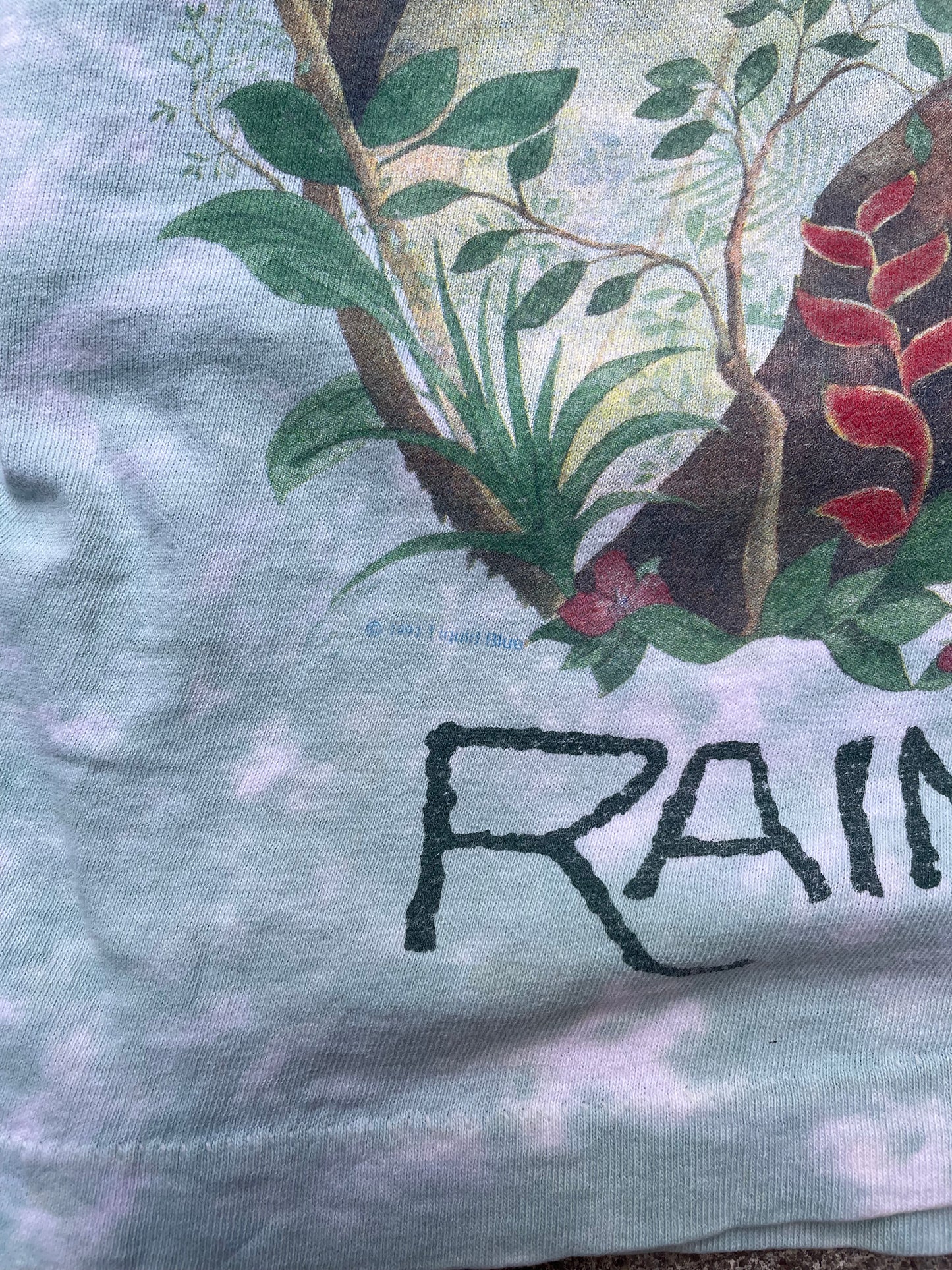 1991 Rainforest Tie Dye Graphic Long Sleeve T-Shirt - XL