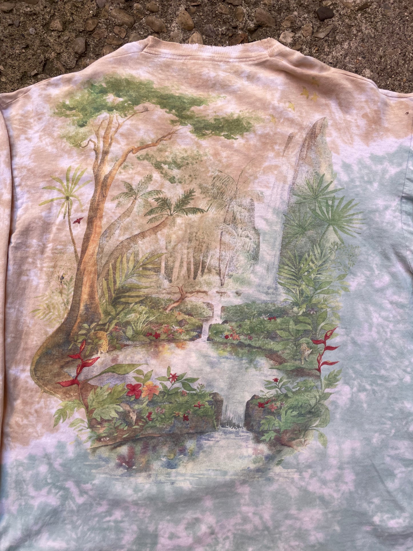 1991 Rainforest Tie Dye Graphic Long Sleeve T-Shirt - XL