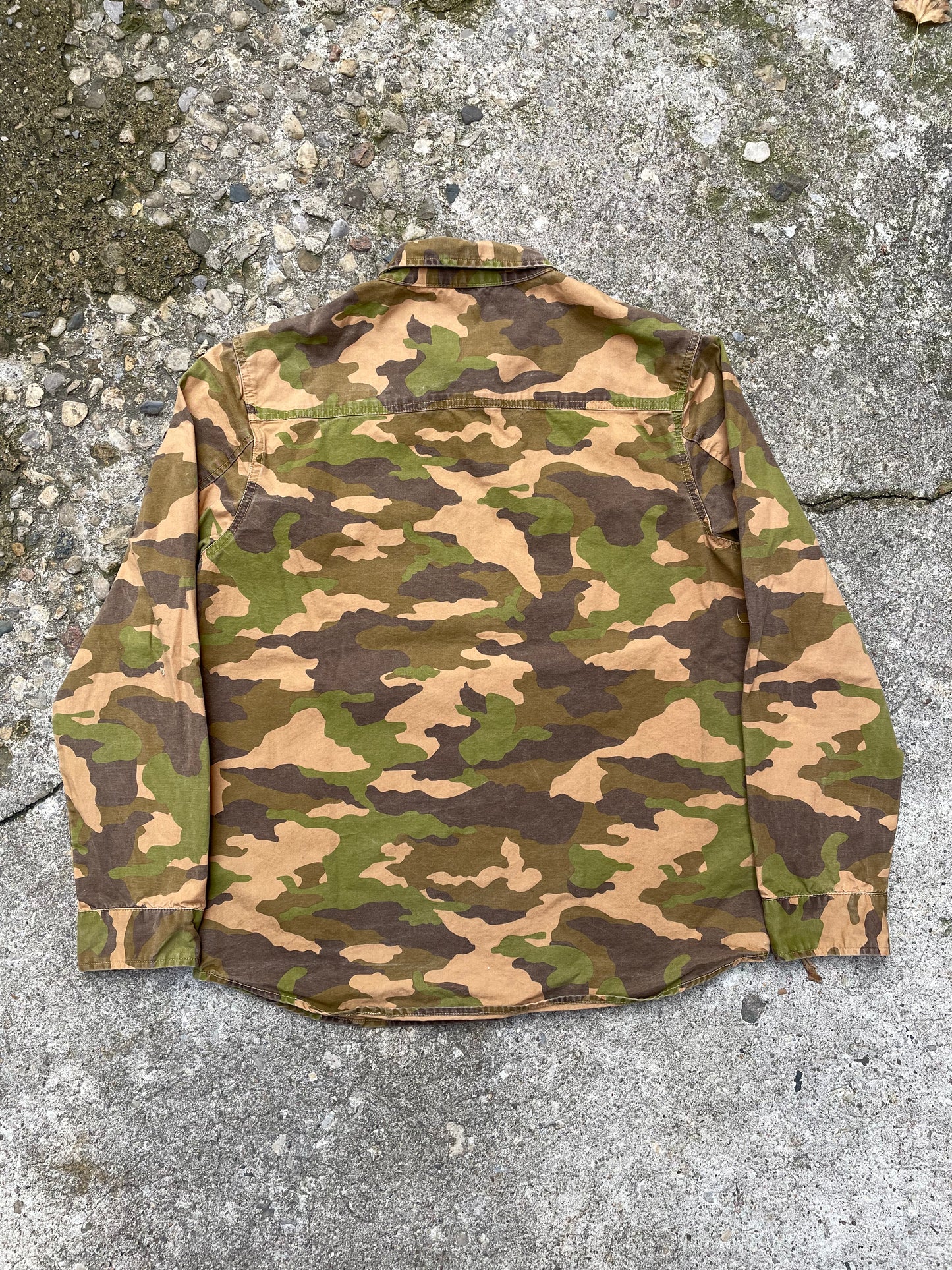 2000's Stussy Camo Military Button Up Field Shirt - L