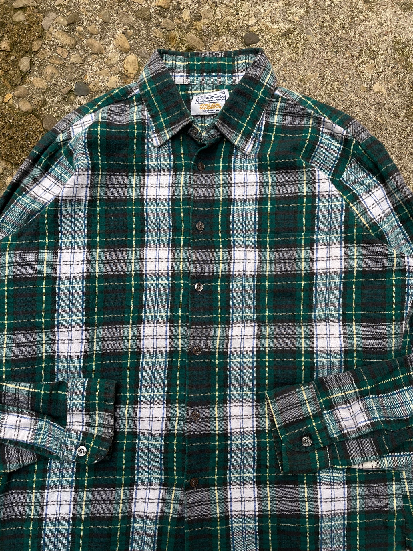 1970's Sears The Mens Store Plaid Flannel Shirt - L