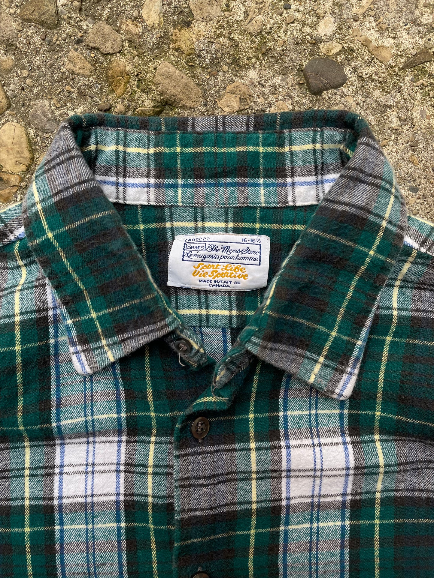 1970's Sears The Mens Store Plaid Flannel Shirt - L