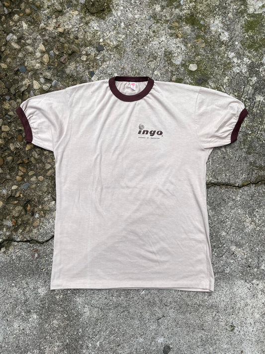 1970's Ingo Knitwear Graphic Logo Ringer T-Shirt - M