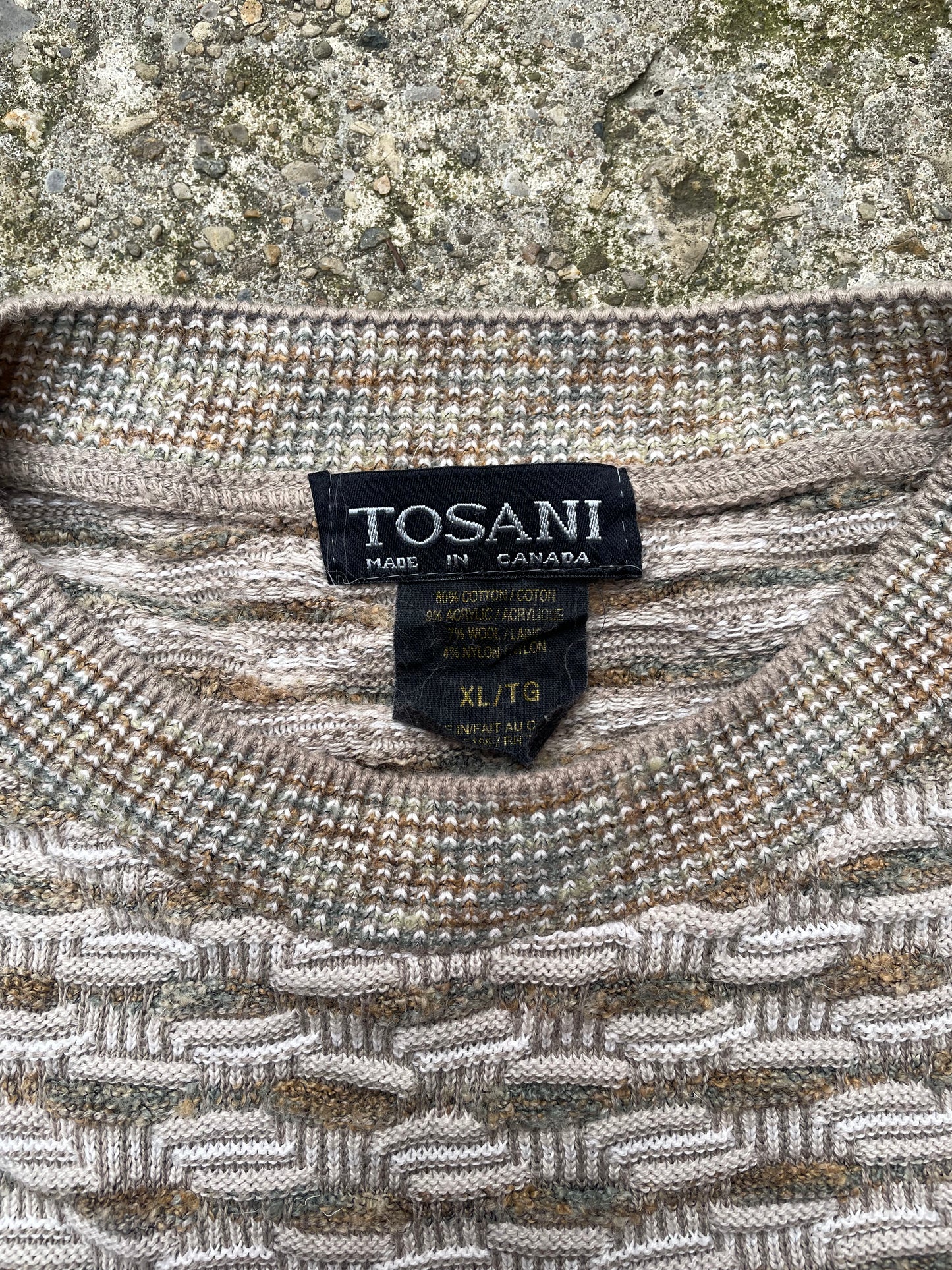 1990's Tosani 3D Knit Sweater - XL