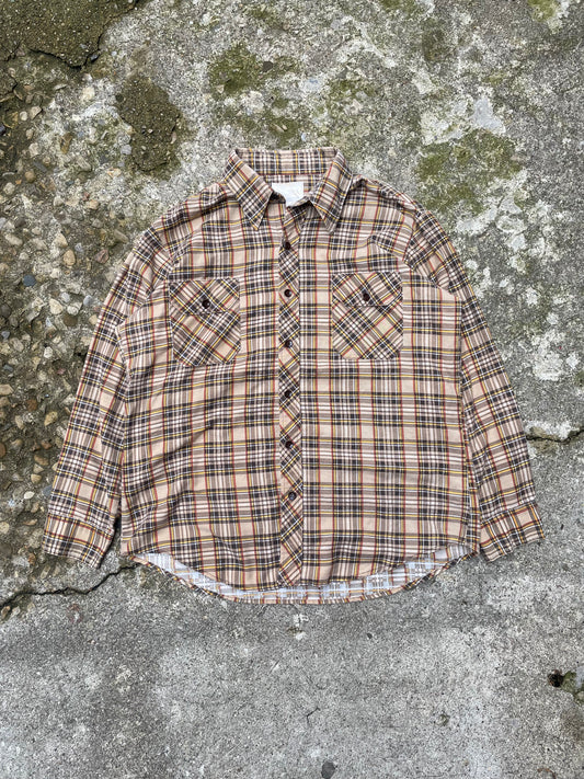 1970's Sears Wearmaster Plaid Cotton Flannel Shirt - XL