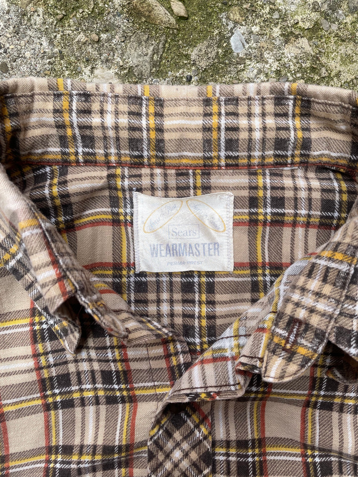 1970's Sears Wearmaster Plaid Cotton Flannel Shirt - XL