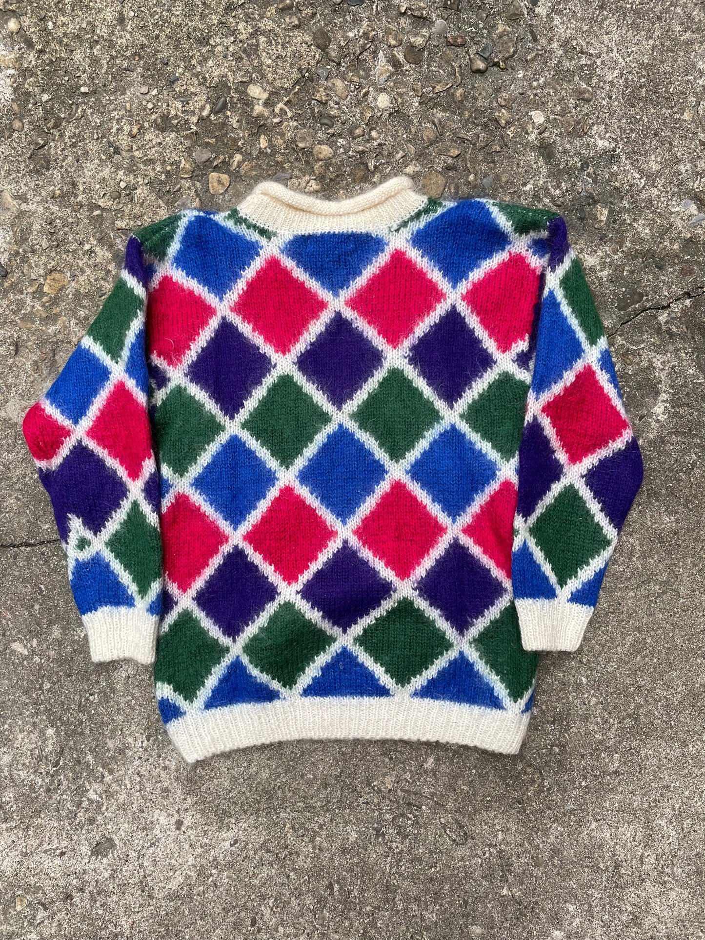 1970's Eaton Patterned Mohair Knit Sweater - M