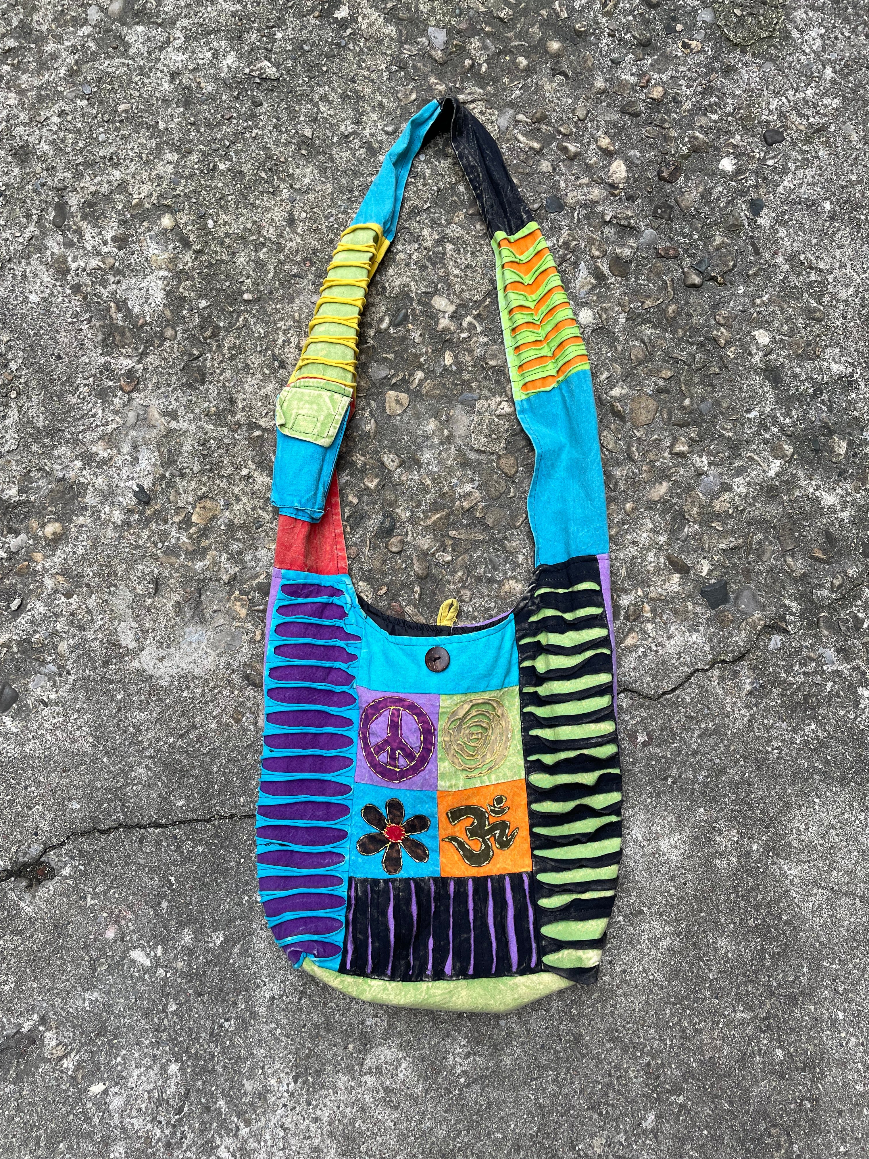 Colorful Flower Patchwork Boho Vegan Shoulder Bag – Like International