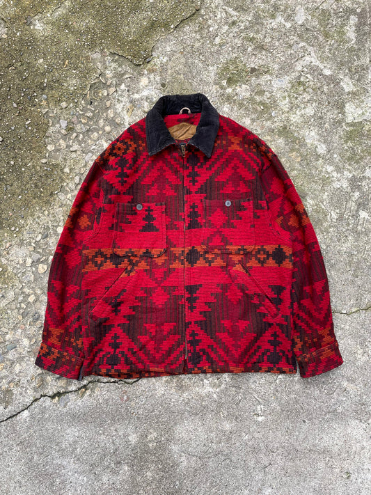 1990's Woolrich Aztec Patterned Wool Jacket - L