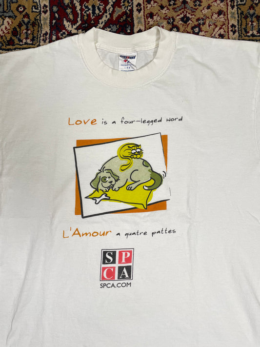 2000's 'Love is a Four-Legged Word' Animal T-Shirt - L
