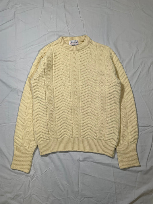 1970's Warren Knits Cable Knit Fisherman Sweater - M