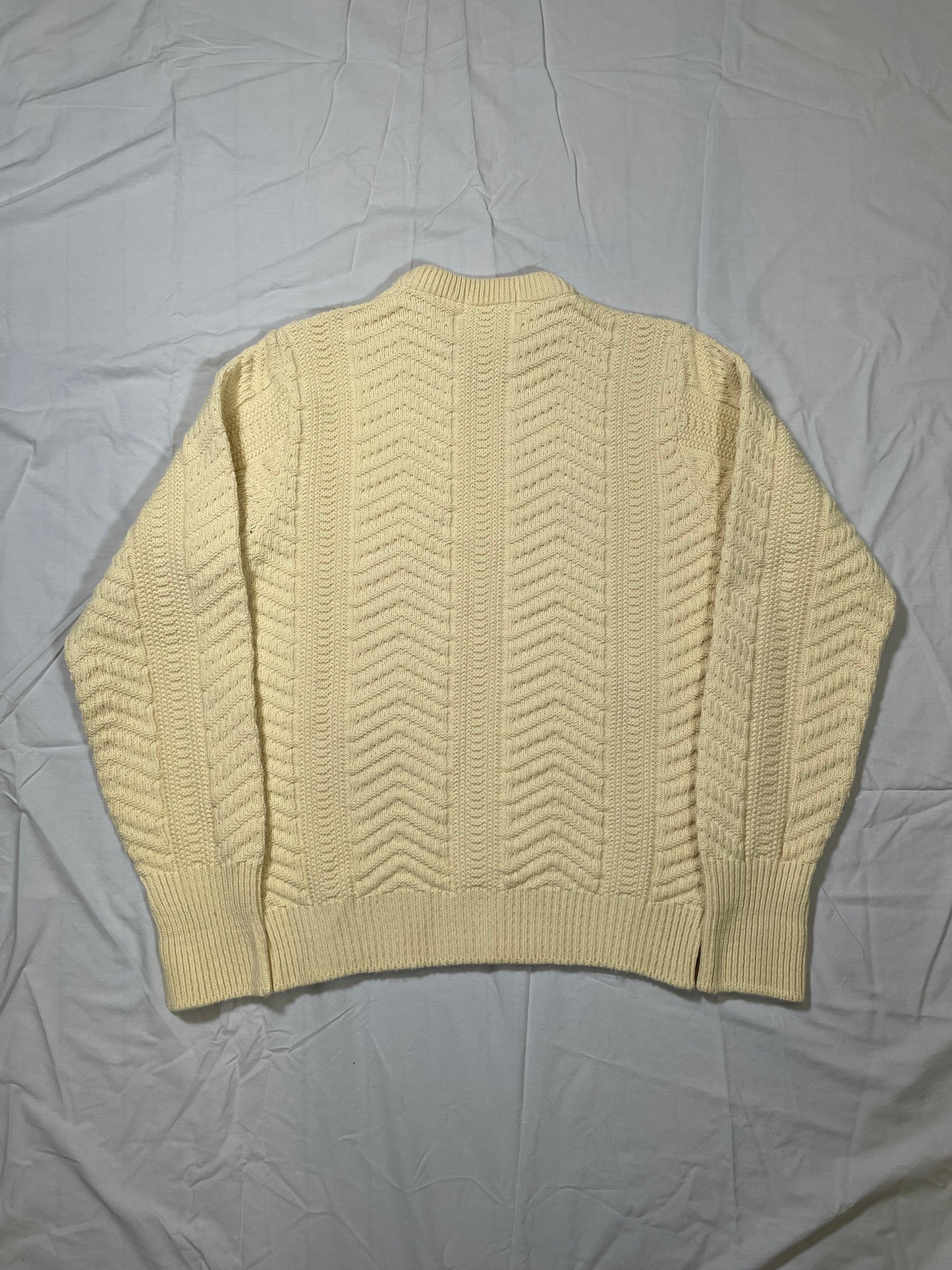 1970's Warren Knits Cable Knit Fisherman Sweater - M