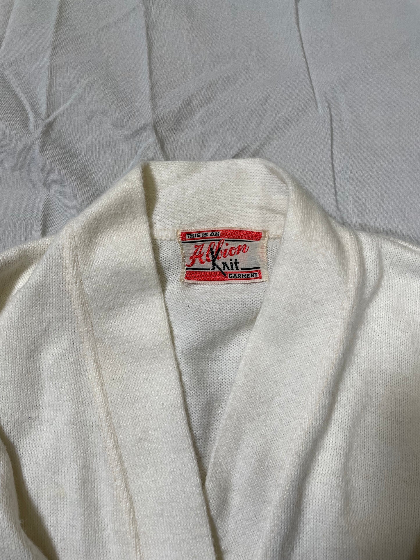 1960's Albion Knit Wool Letterman Cardigan Sweater - M