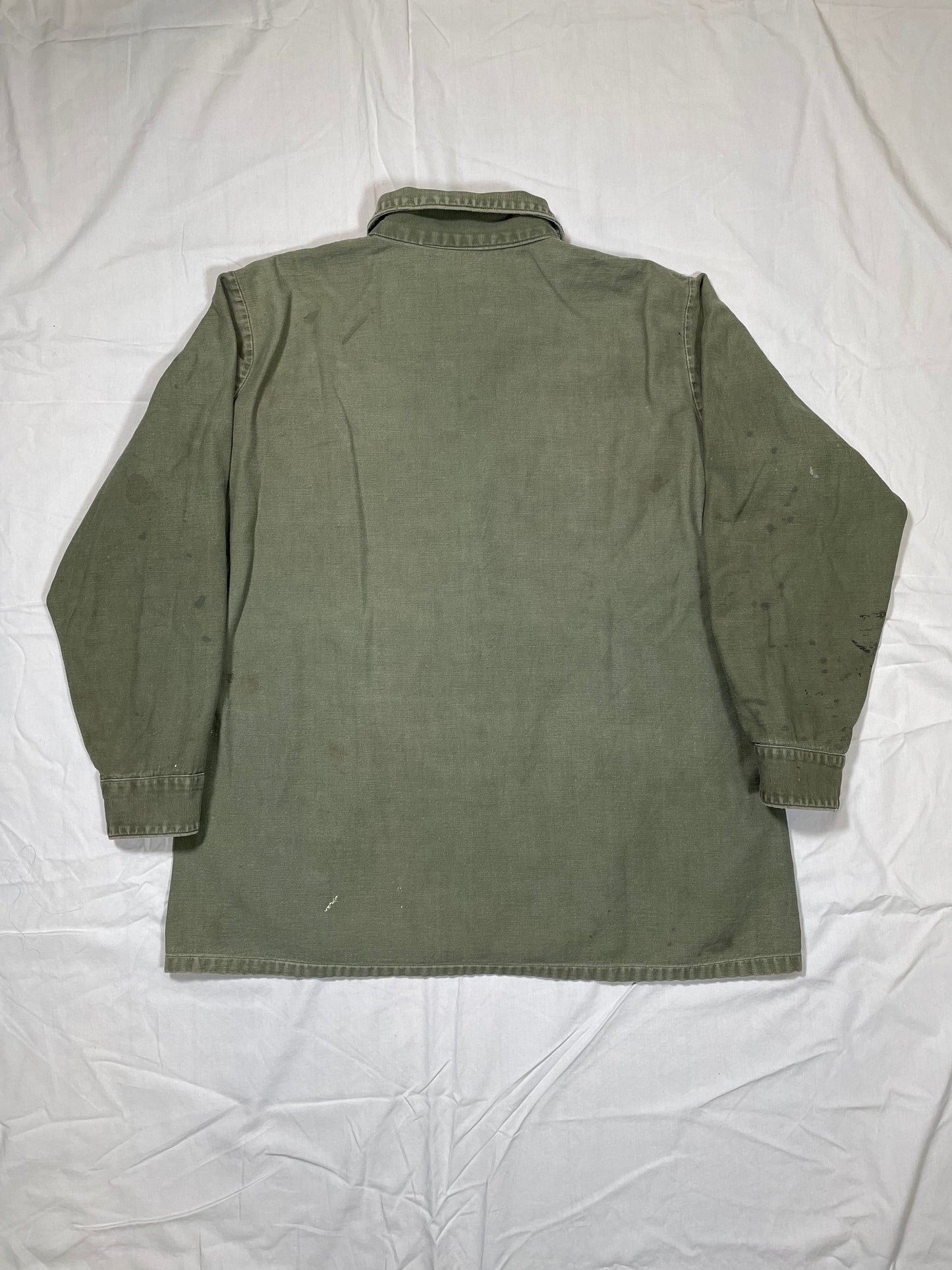 1970's U.S. Military OG-107 Well Worn Utility Shirt - L