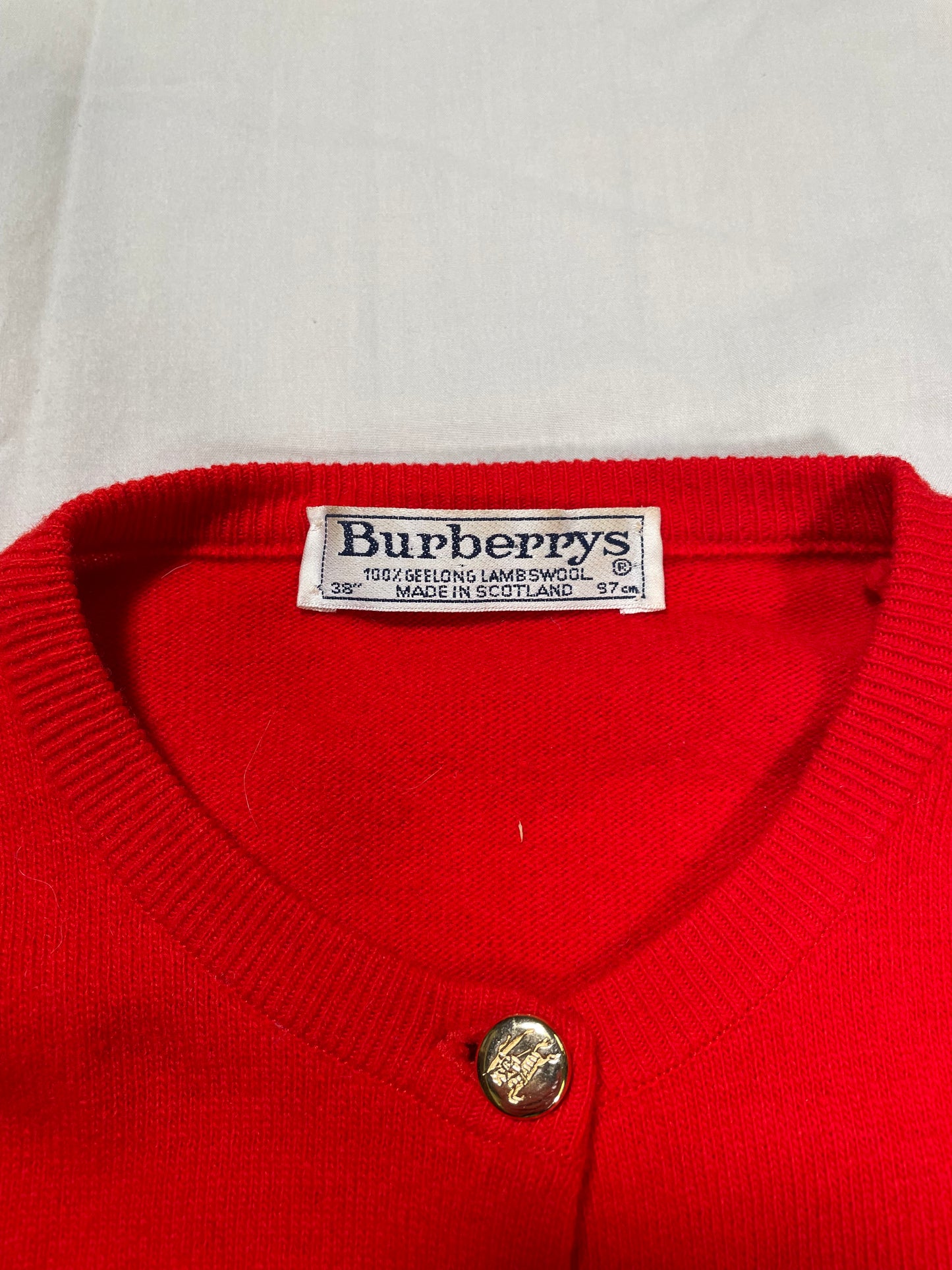 1980's Burberry's Lambswool Knit Cardigan Sweater - M