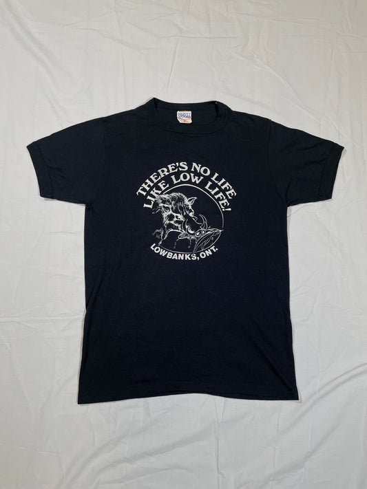 1980's 'There's No Life Like Low Life' Ringer T-Shirt - M