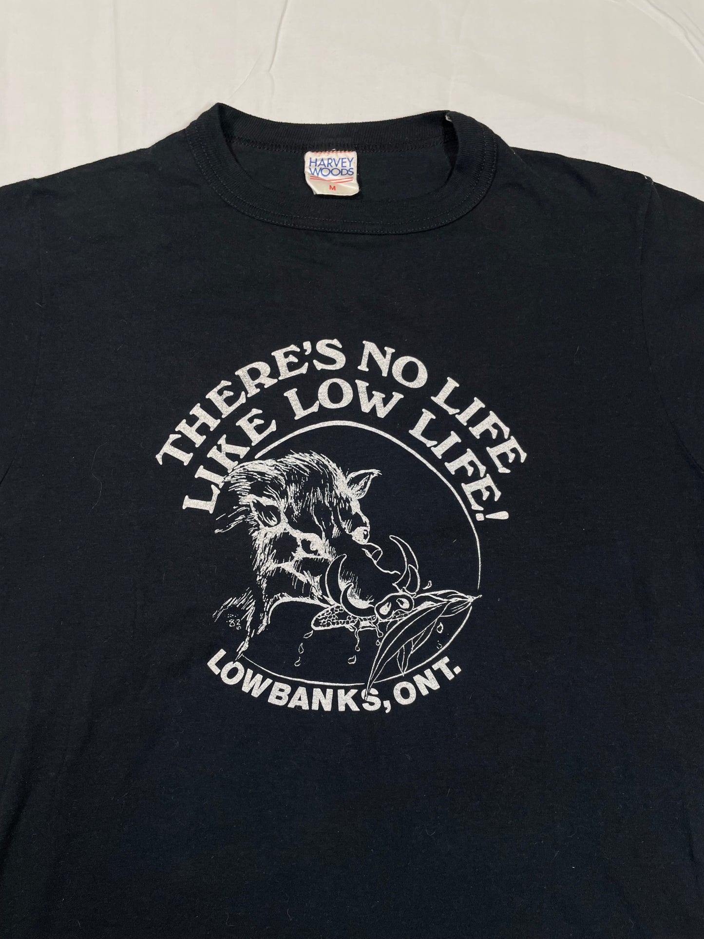 1980's 'There's No Life Like Low Life' Ringer T-Shirt - M