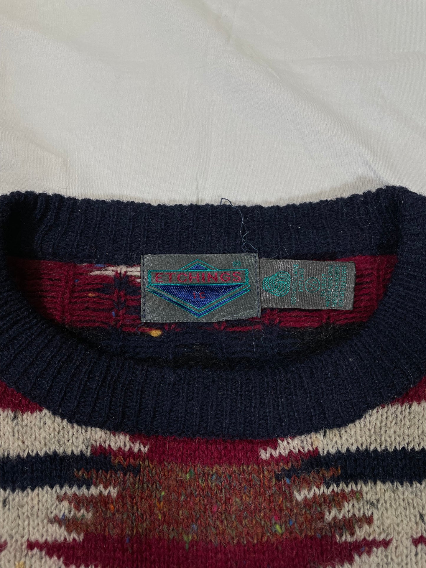 1980's/1990's Etchings Wool Patterned Knit Sweater - L