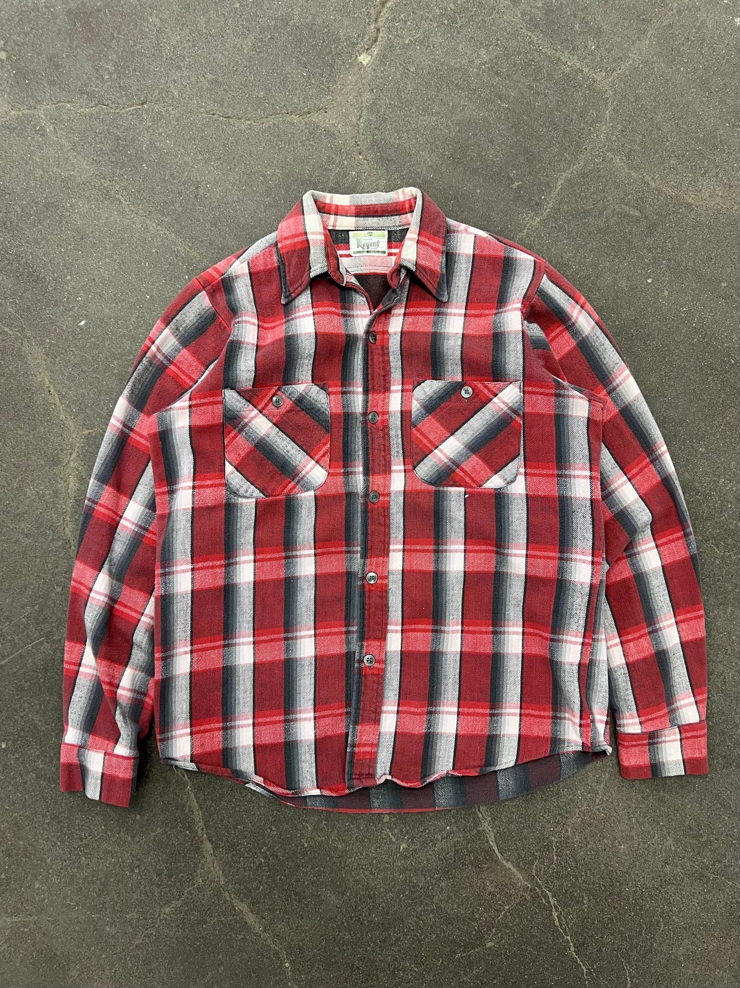 1970's Regent Plaid Cotton Flannel Shirt - L