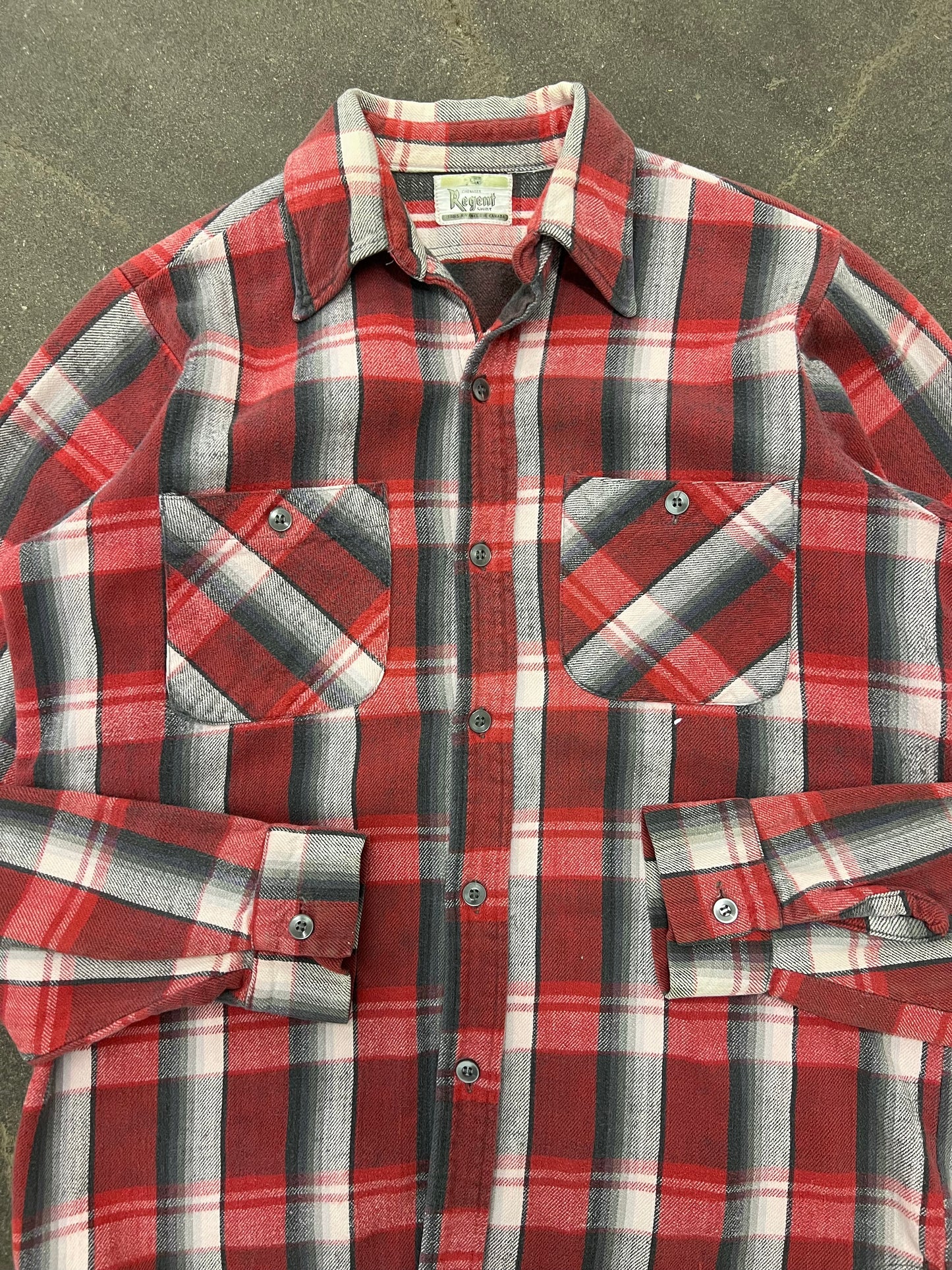 1970's Regent Plaid Cotton Flannel Shirt - L