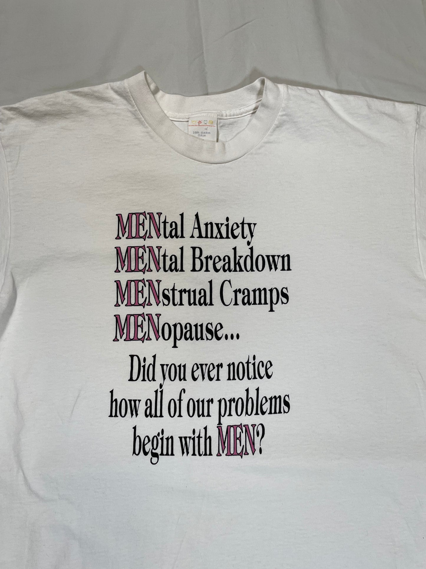 1990's 'Men' Funny Graphic T-Shirt - XL