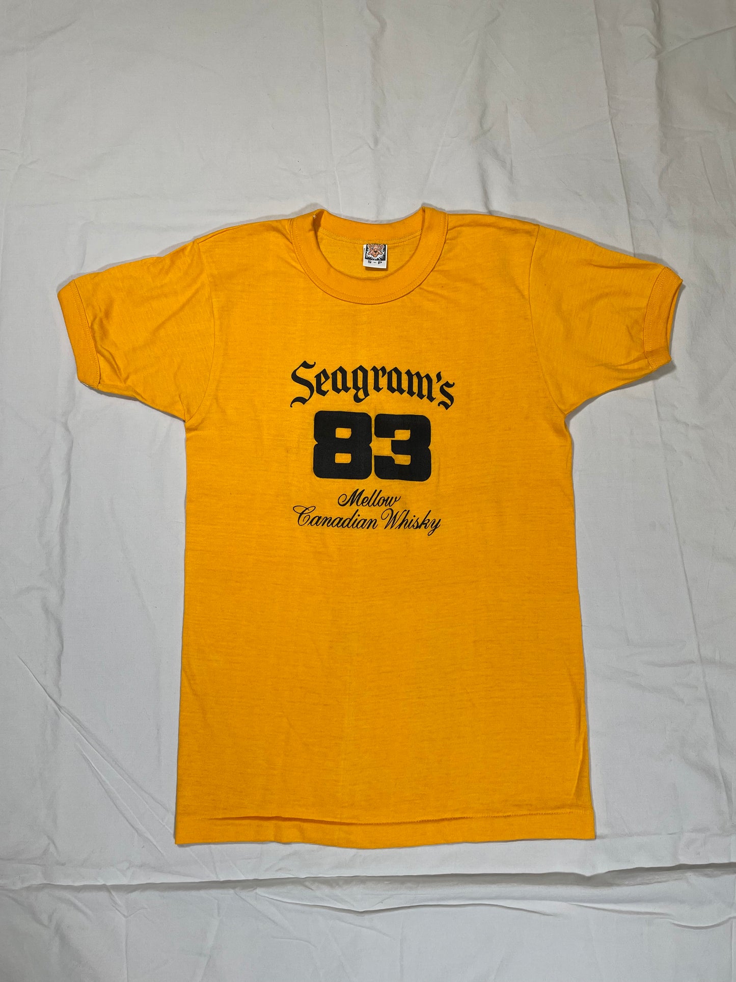 1983 Seagram's Whisky Graphic Ringer T-Shirt - S