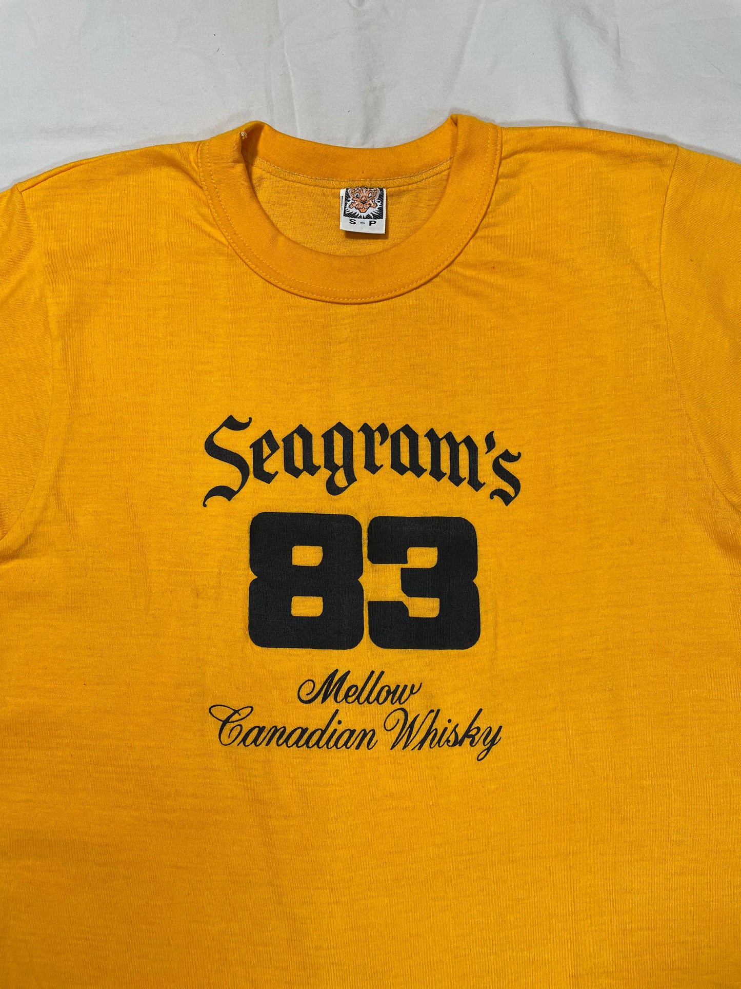 1983 Seagram's Whisky Graphic Ringer T-Shirt - S