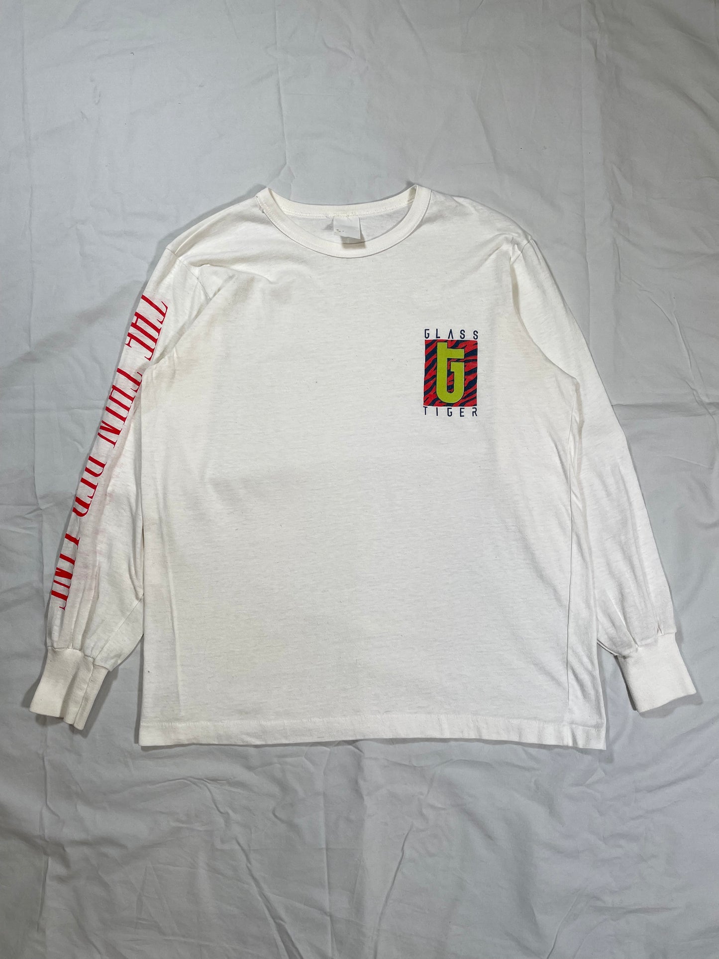 1986 Glass Tiger 'The Line Red Line' Album Band Long Sleeve T-Shirt - L