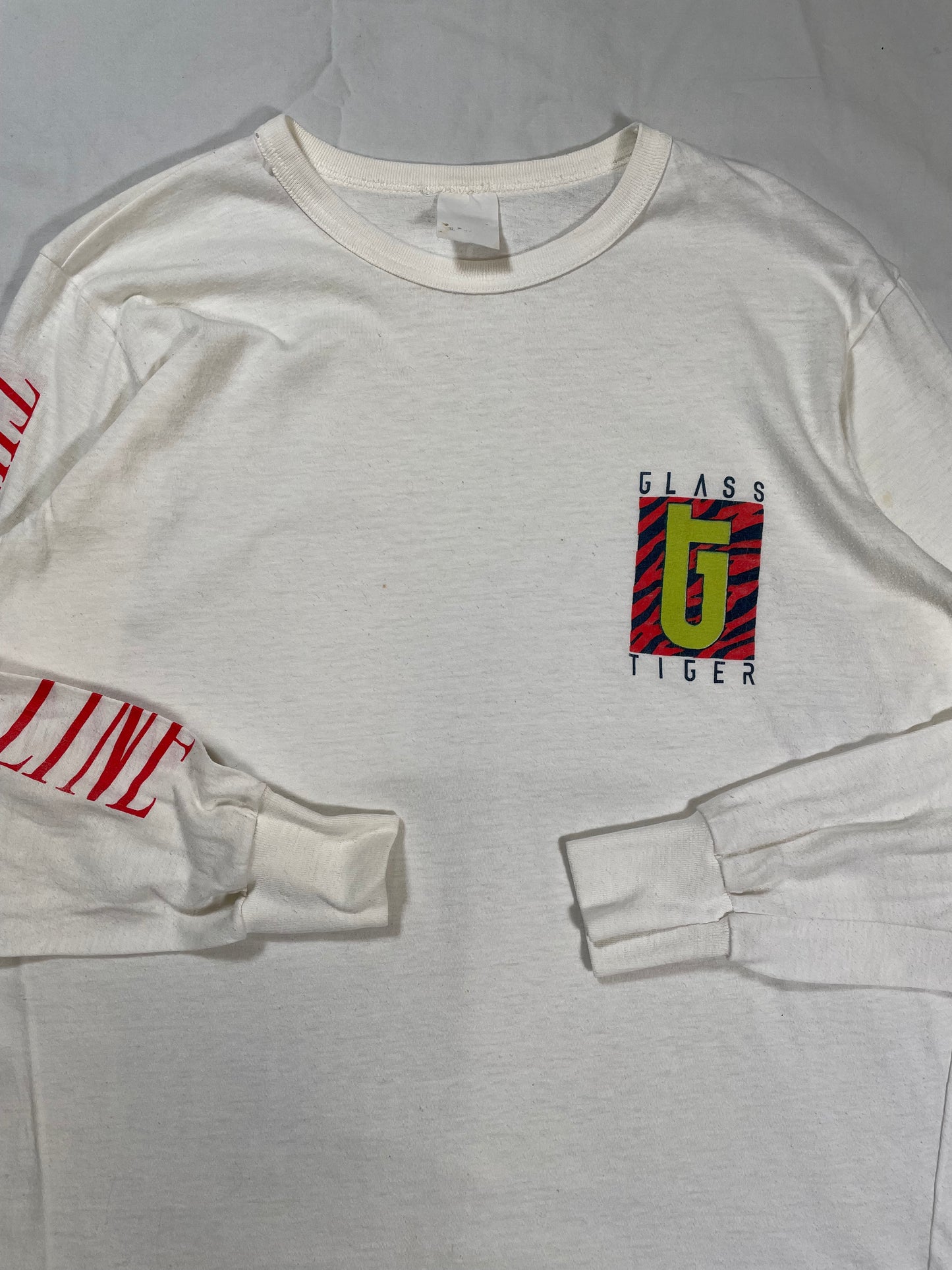 1986 Glass Tiger 'The Line Red Line' Album Band Long Sleeve T-Shirt - L