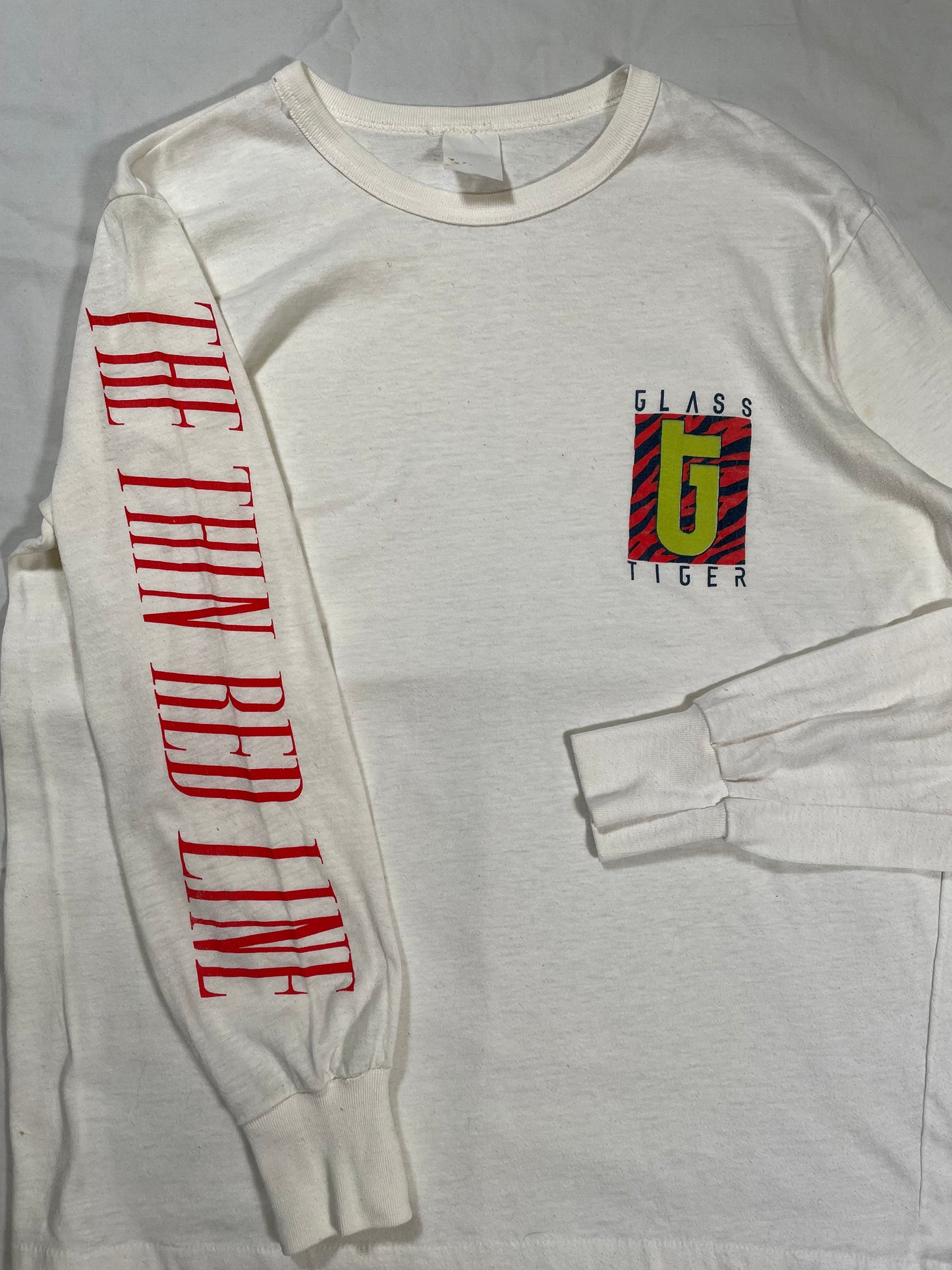 1986 Glass Tiger 'The Line Red Line' Album Band Long Sleeve T-Shirt - L