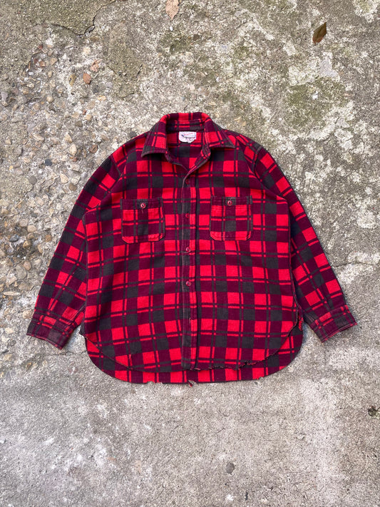 1970's Champion Cotton Plaid Flannel Button Up Shirt - L