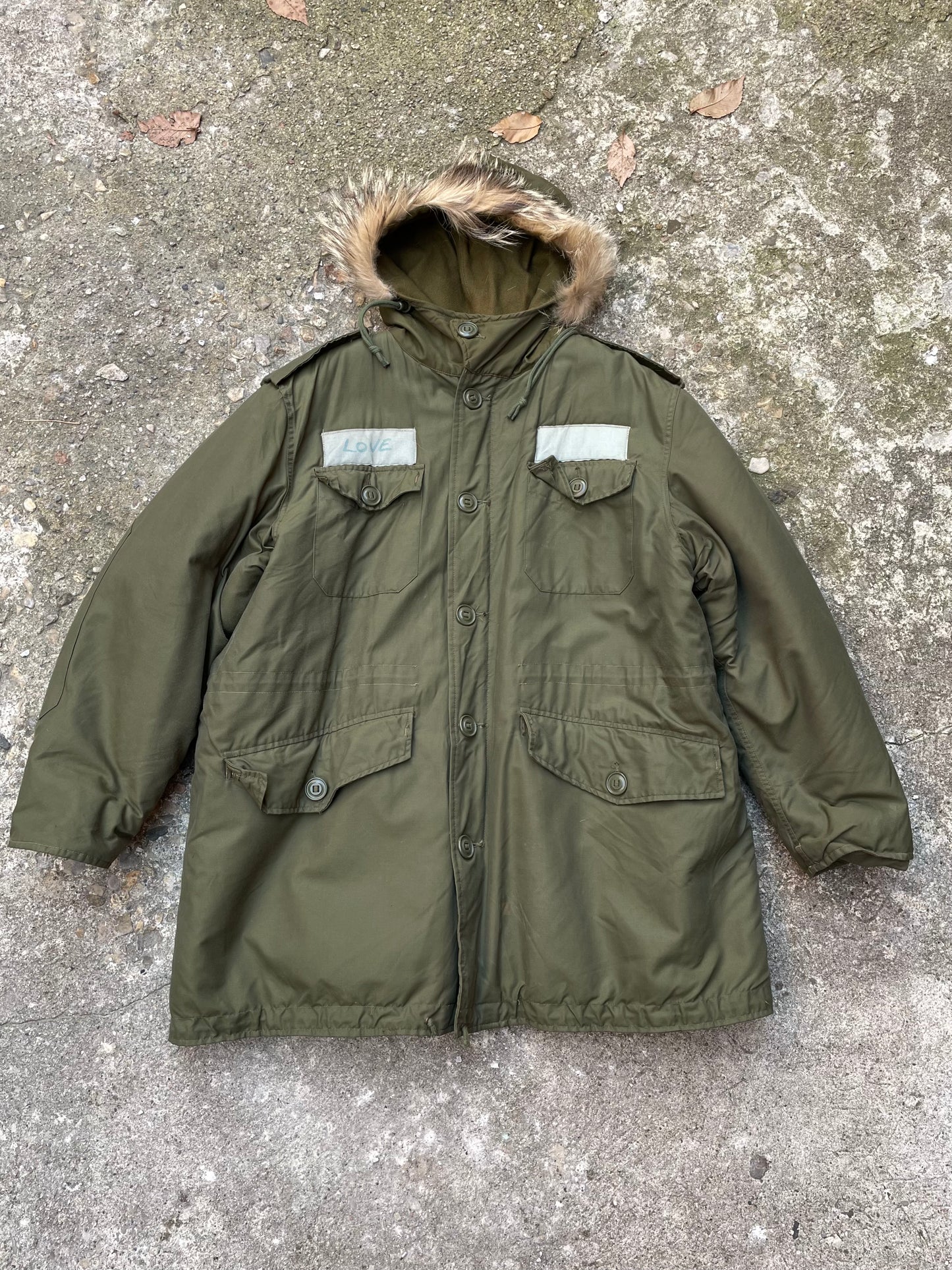 1973 Canadian Armed Forces ECW OG 107 Parka Coat - XL