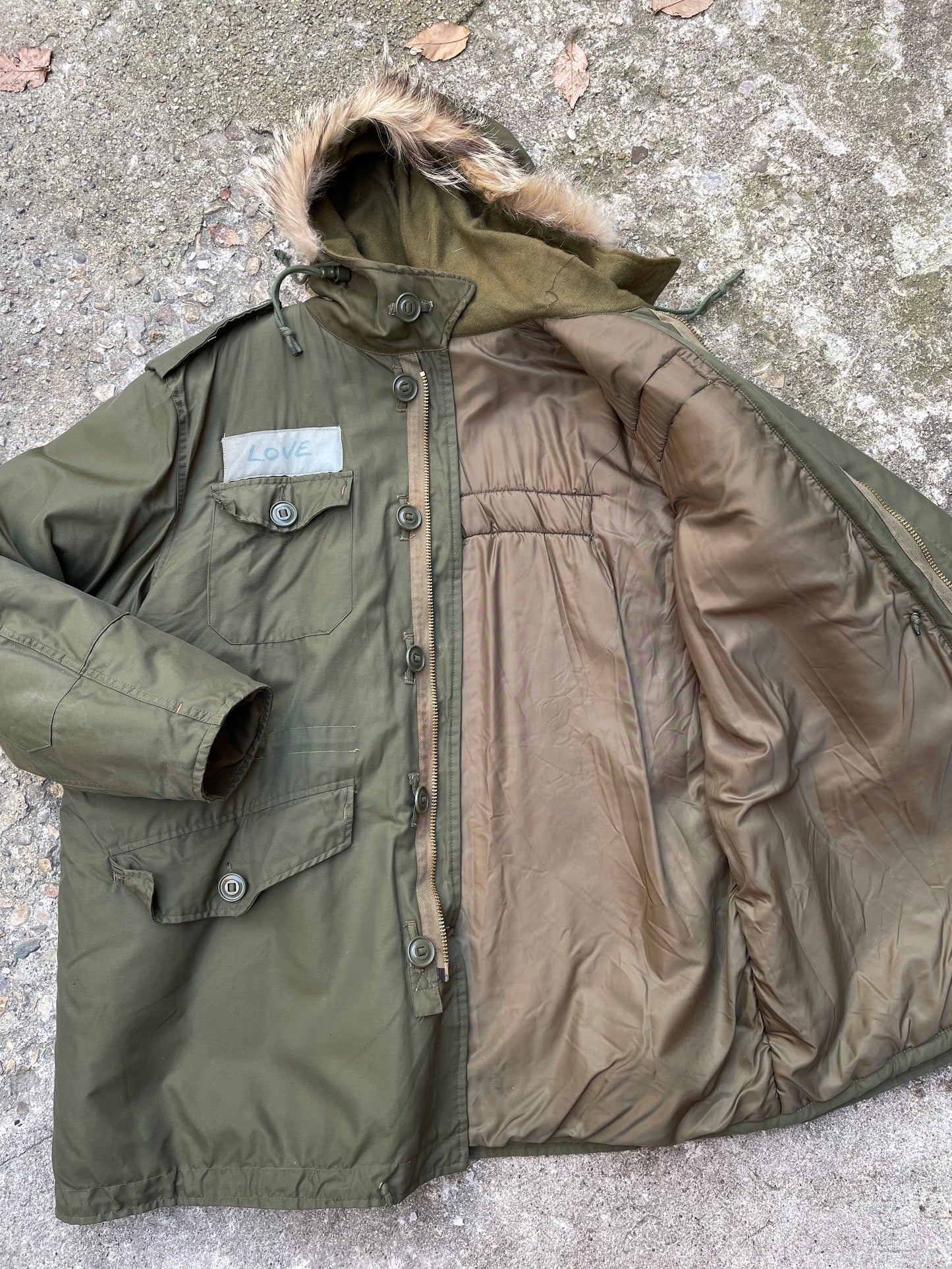 1973 Canadian Armed Forces ECW OG 107 Parka Coat - XL