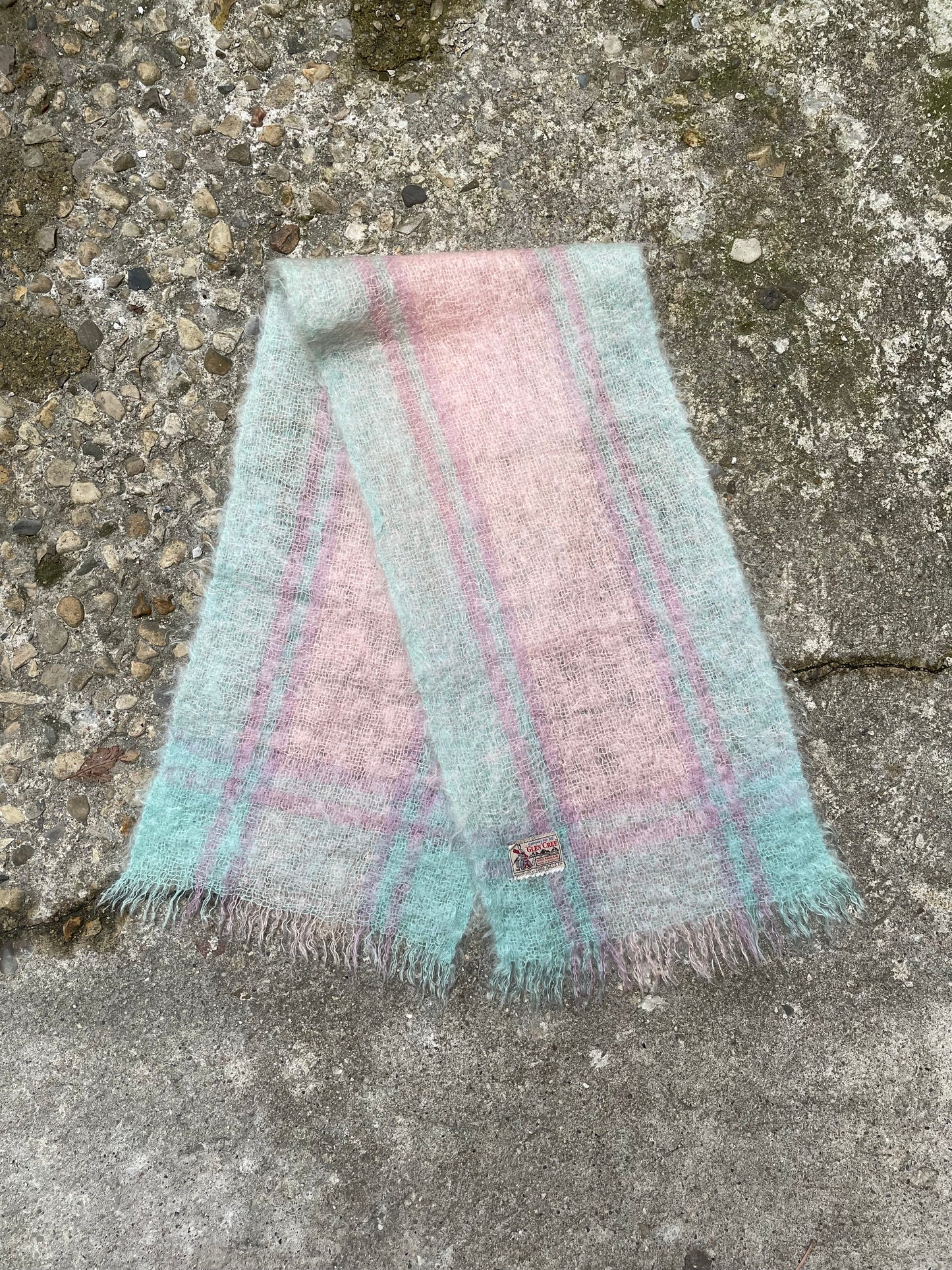 1970's Glen Cree Plaid Mohair Scarf