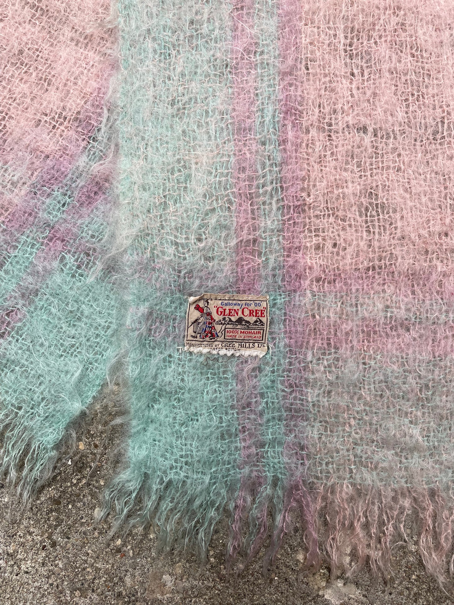 1970's Glen Cree Plaid Mohair Scarf