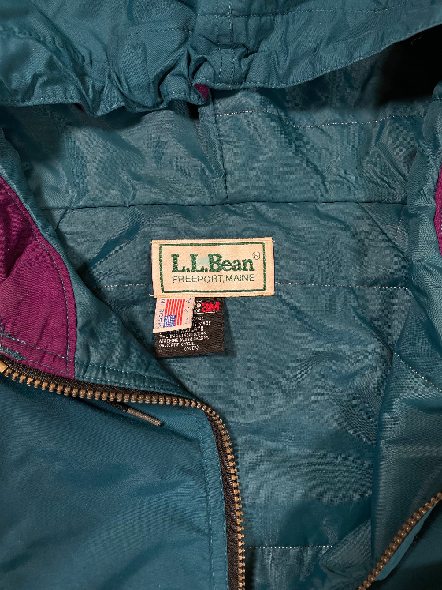 1990's L.L. Bean Thinsulate Aztec Hooded Anorak Jacket - XL