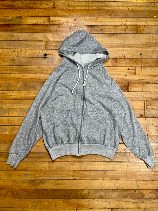 1970's/1980's Grey Zip Up Hoodie - L