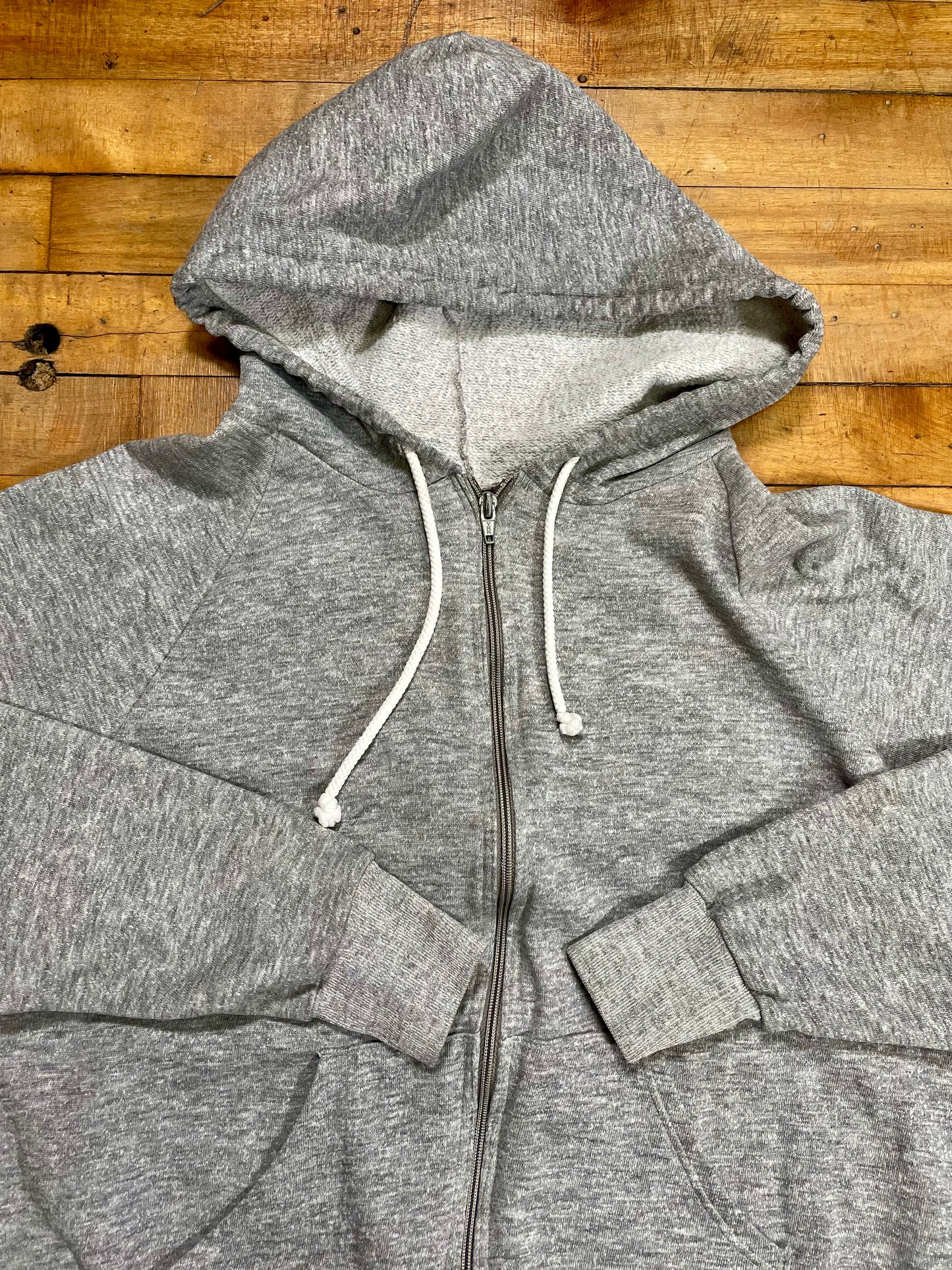 1970's/1980's Grey Zip Up Hoodie - L